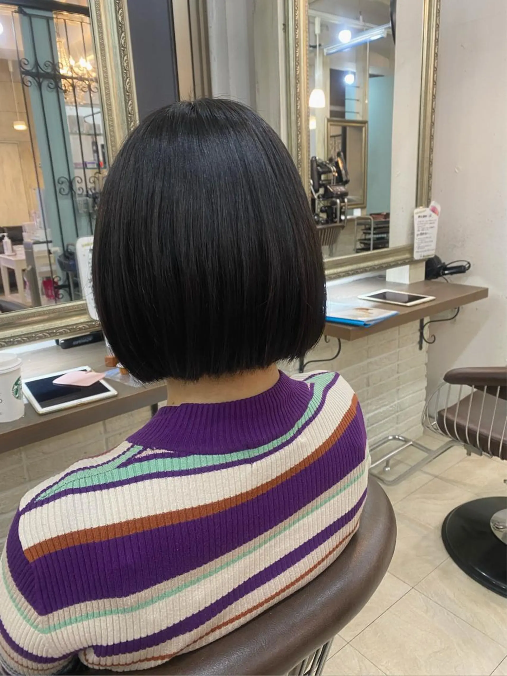 ショート カラー パーマ ボブ 髪質改善 ストレートパーマ 立川🤍韓国ヘア/ レイヤー🇰🇷🖤のヘアスタイル