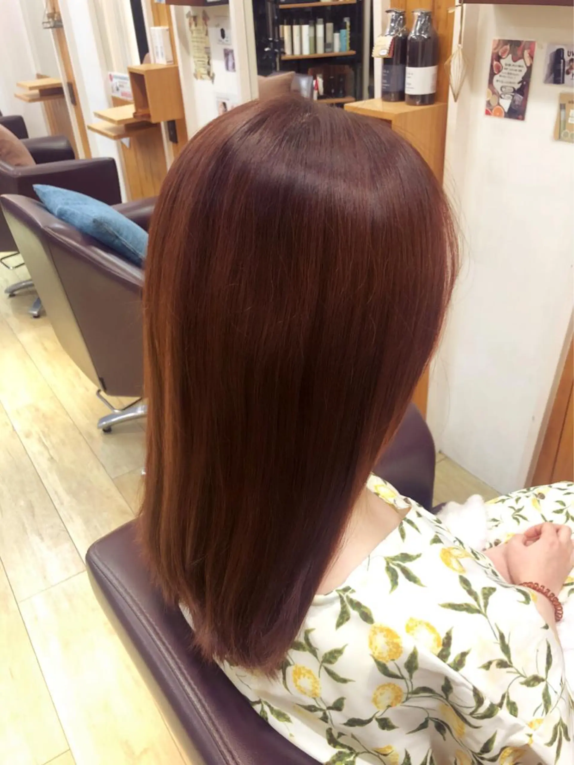 セミロング カラー ピンクカラー mitchy ミッチーのヘアスタイル