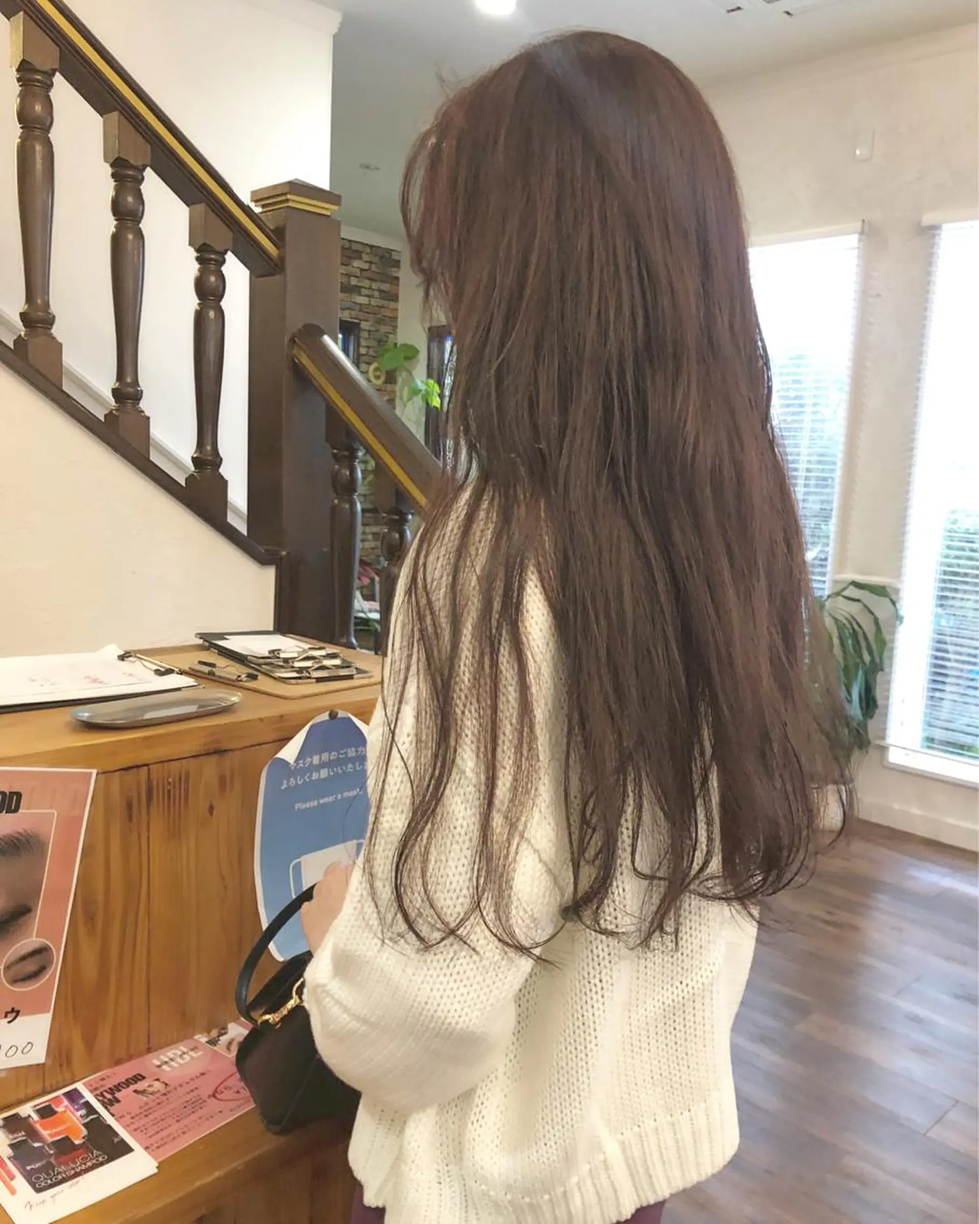 ロング カラー ラベンダーカラー ロング カット ヘアカラー 縮毛矯正 トリートメント 江原 彩華のヘアスタイル