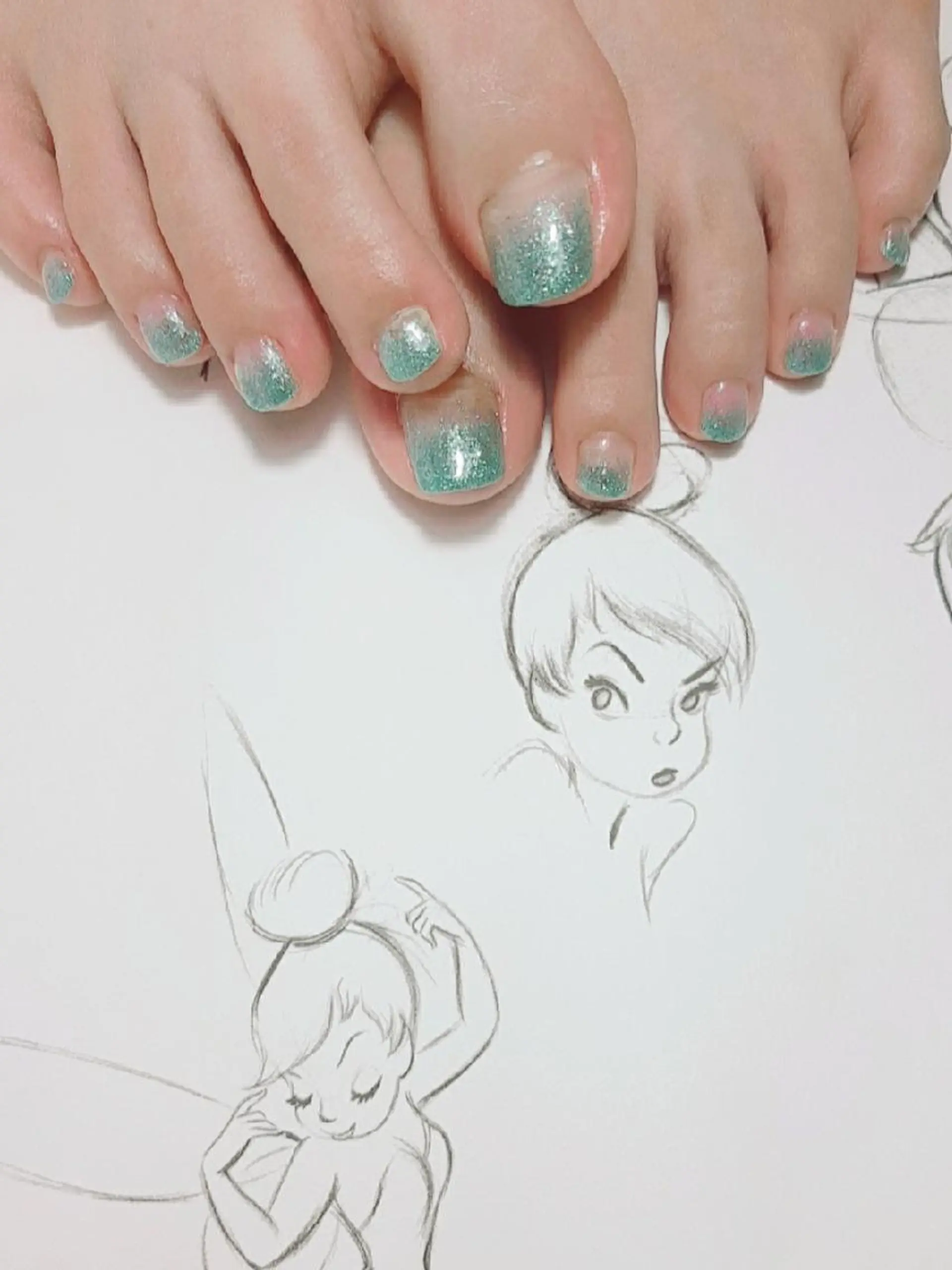 ネイル フットネイル グラデーション ラメ(グリッター) ラメグラデーション owlnail /持込みデザイン専門のネイルデザイン