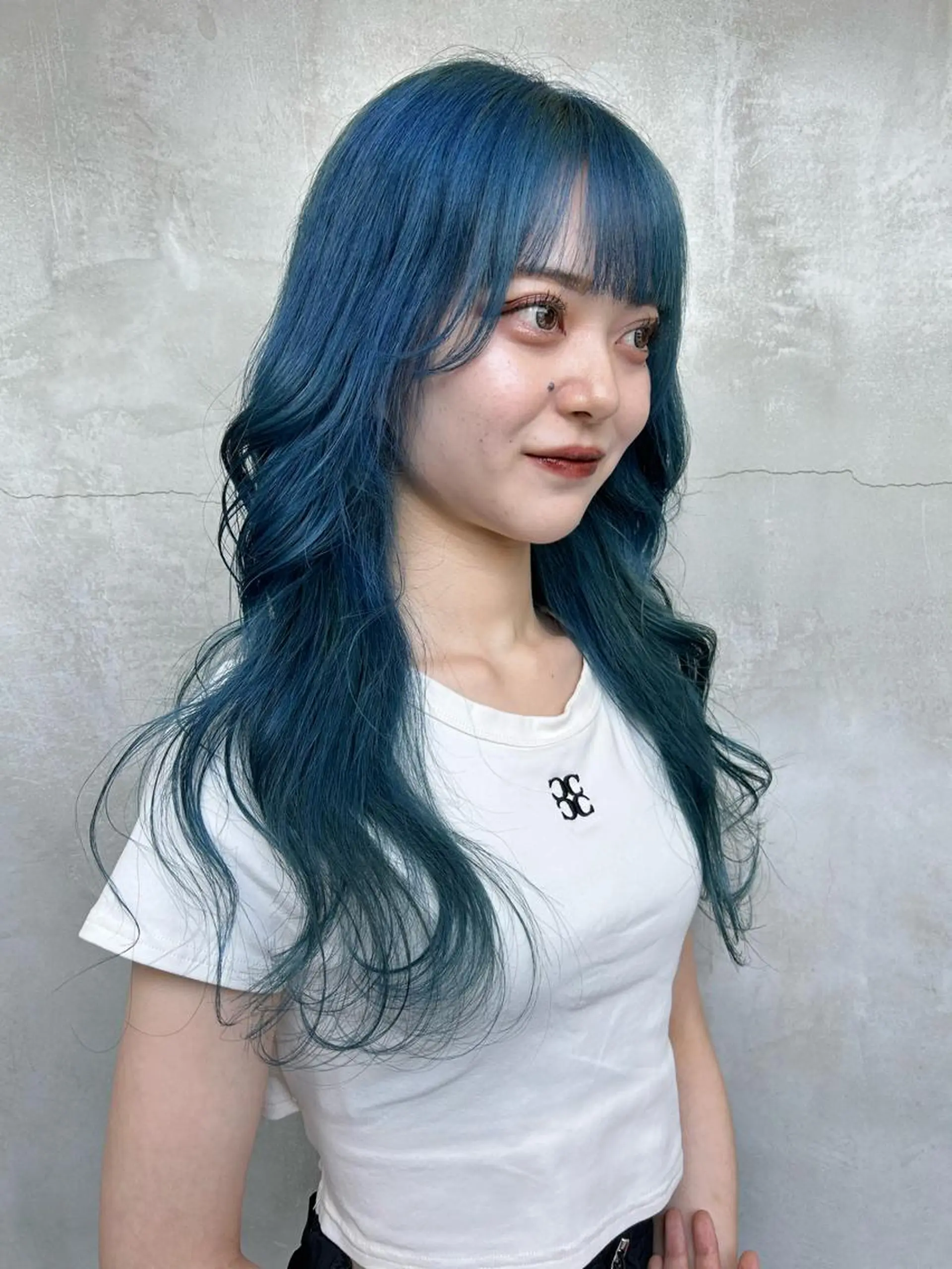 ロング カラー ブルーカラー カット ヘアカラー トリートメント 🧸艶々韓国ヘア 🧁mizunaのヘアスタイル