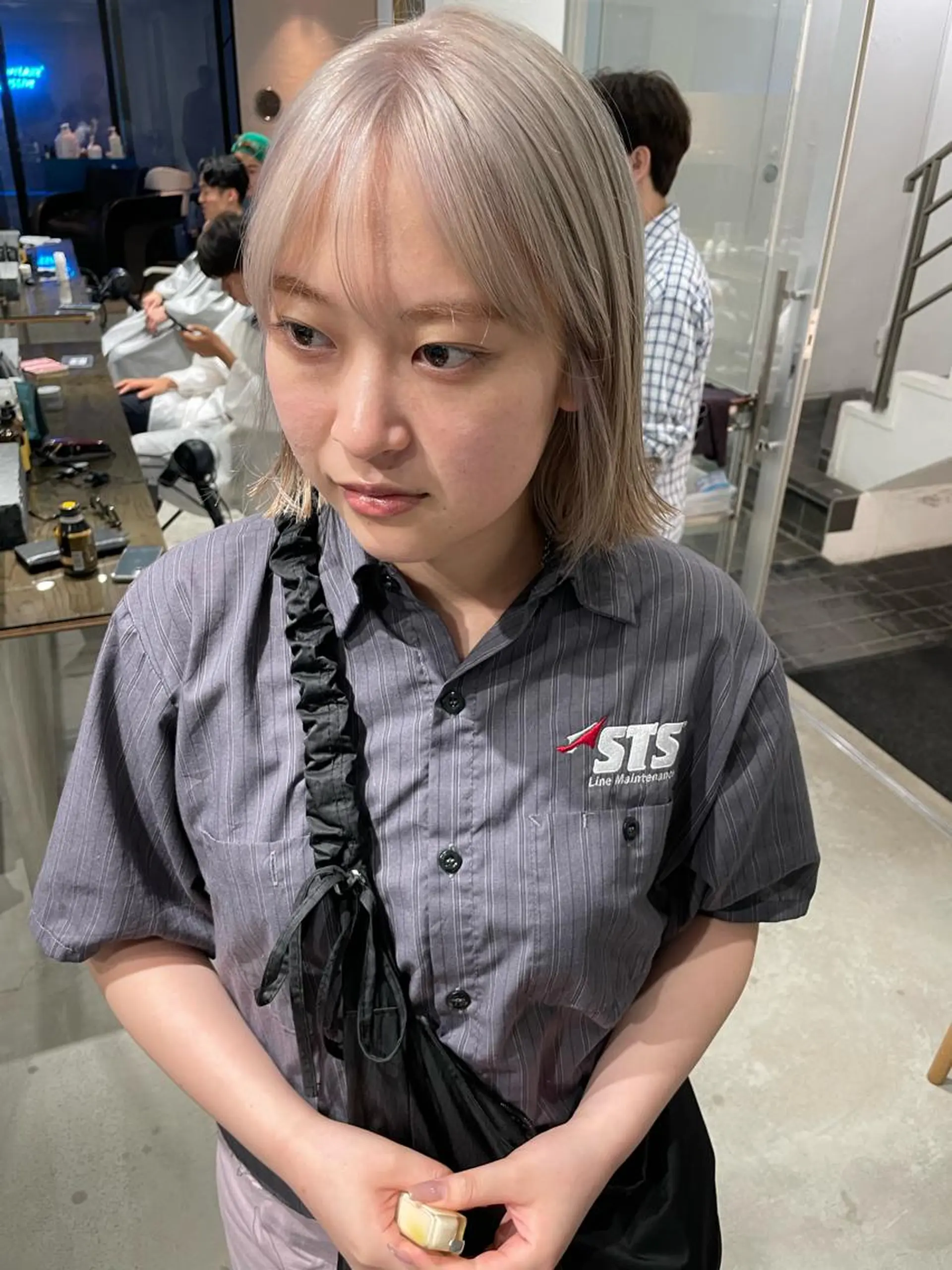 ミディアム カラー ミディアムパーマ バレイヤージュ ブリーチ ケアブリーチ デザインカラー ヘアカラー トリートメント スパイラルパーマ 🌐hina⭐️のヘアスタイル