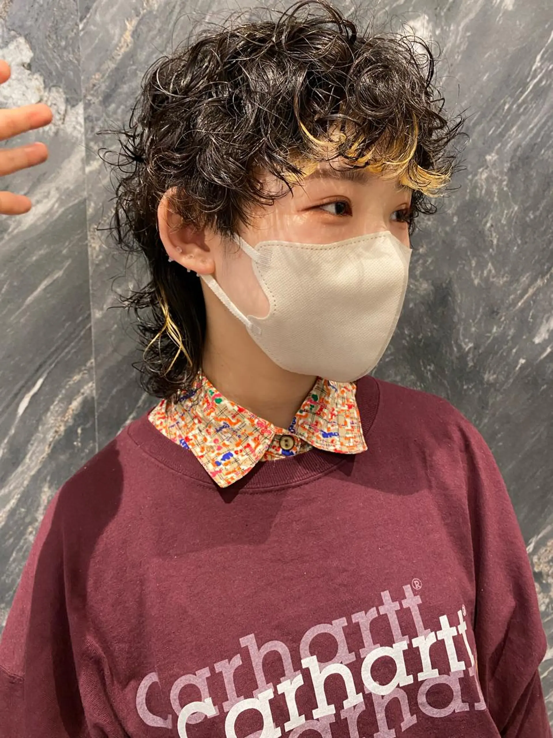 ミディアム カラー パーマ パーマ、髪質改善 菊地美月のヘアスタイル