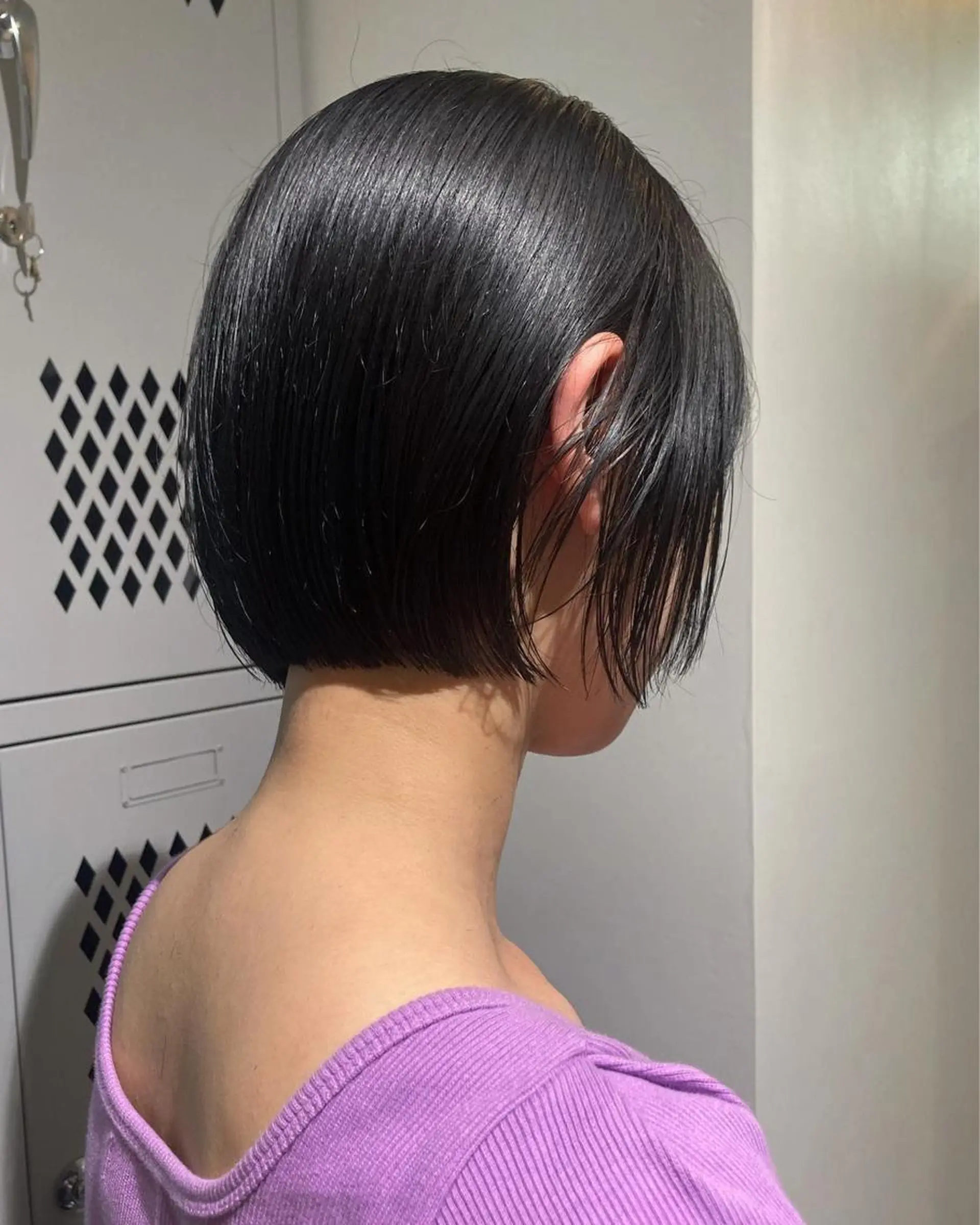 ミディアム カラー ボブ 佐伯 和佳のヘアスタイル