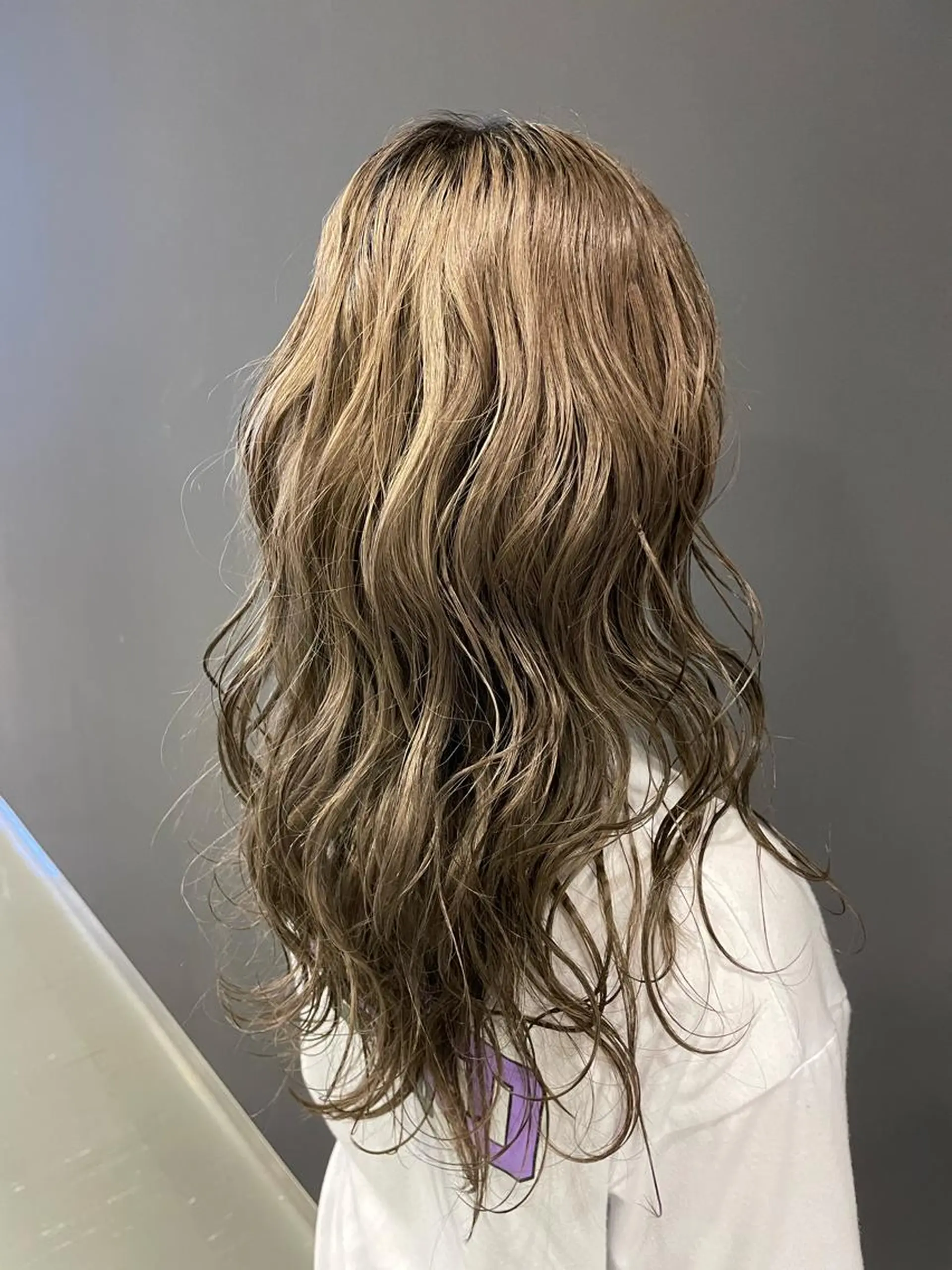 ロング カラー ヘアカラー トリートメント 切りっぱなしボブ レイヤー/縮毛矯正のヘアスタイル