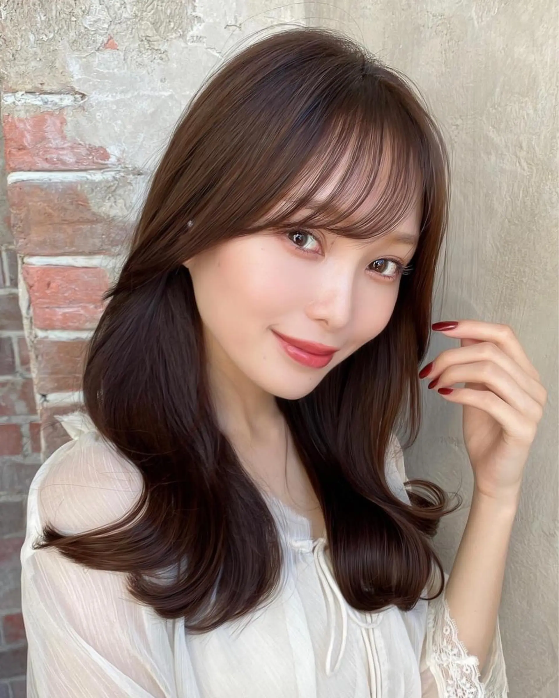 セミロング くびれヘア 髪質改善 縮毛矯正 🧡くびれヘア/前髪 顔周り🧡久原結衣のヘアスタイル