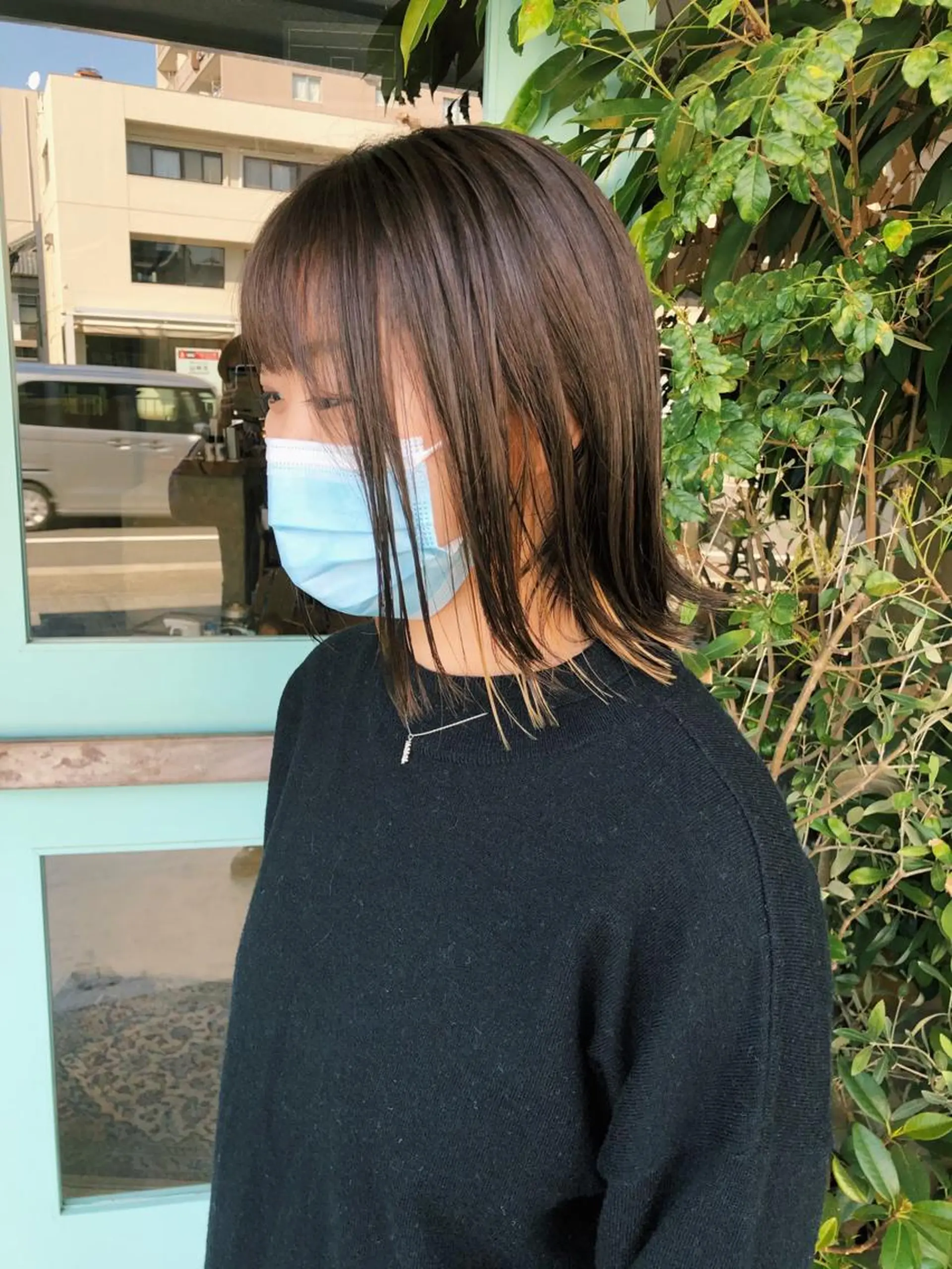 ミディアム カラー パーマ/レイヤー 岩山丈一郎のヘアスタイル