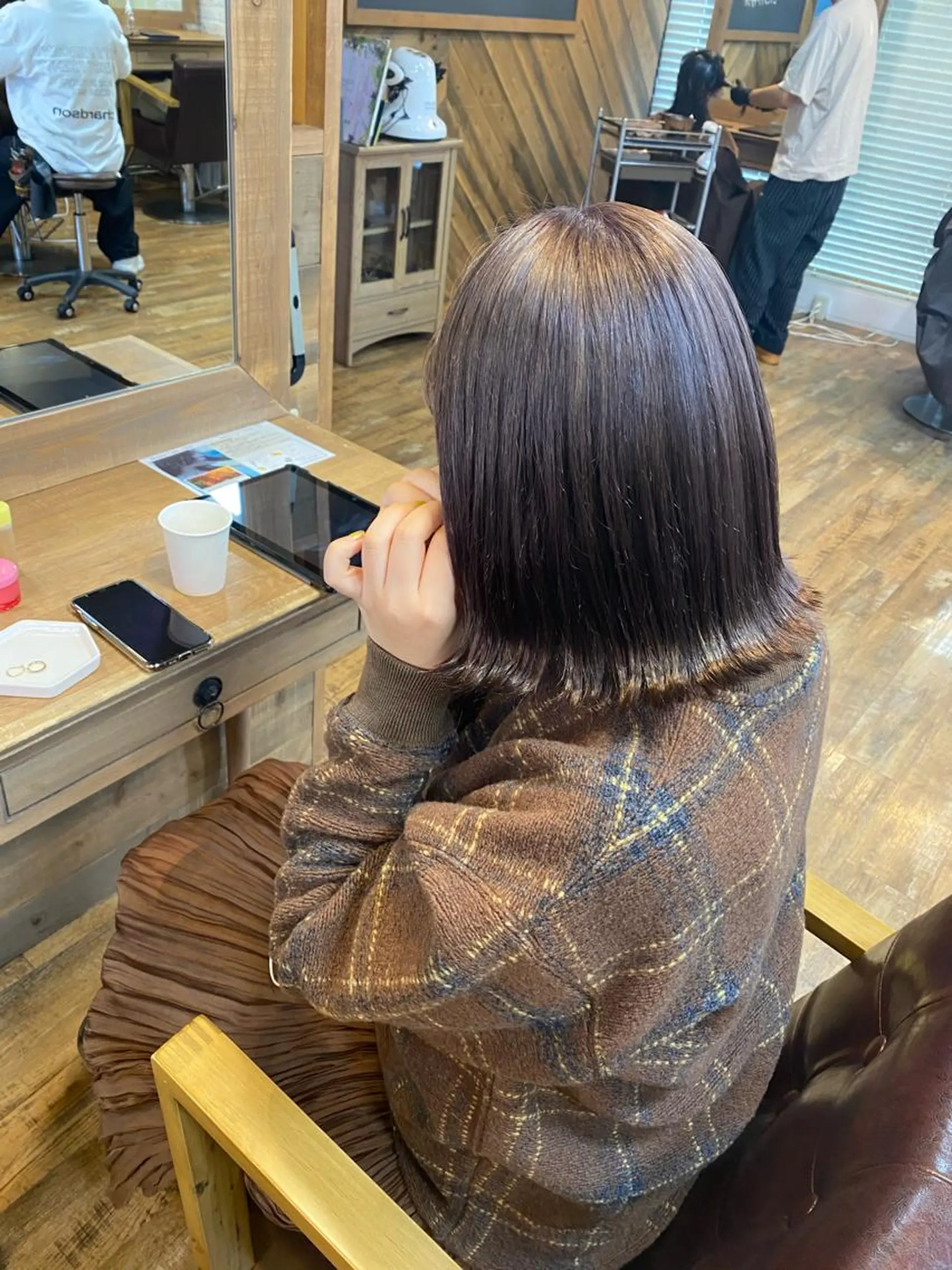 ショート カラー パーマ ヘアアレンジ ヘアカラー トリートメント re naのヘアスタイル