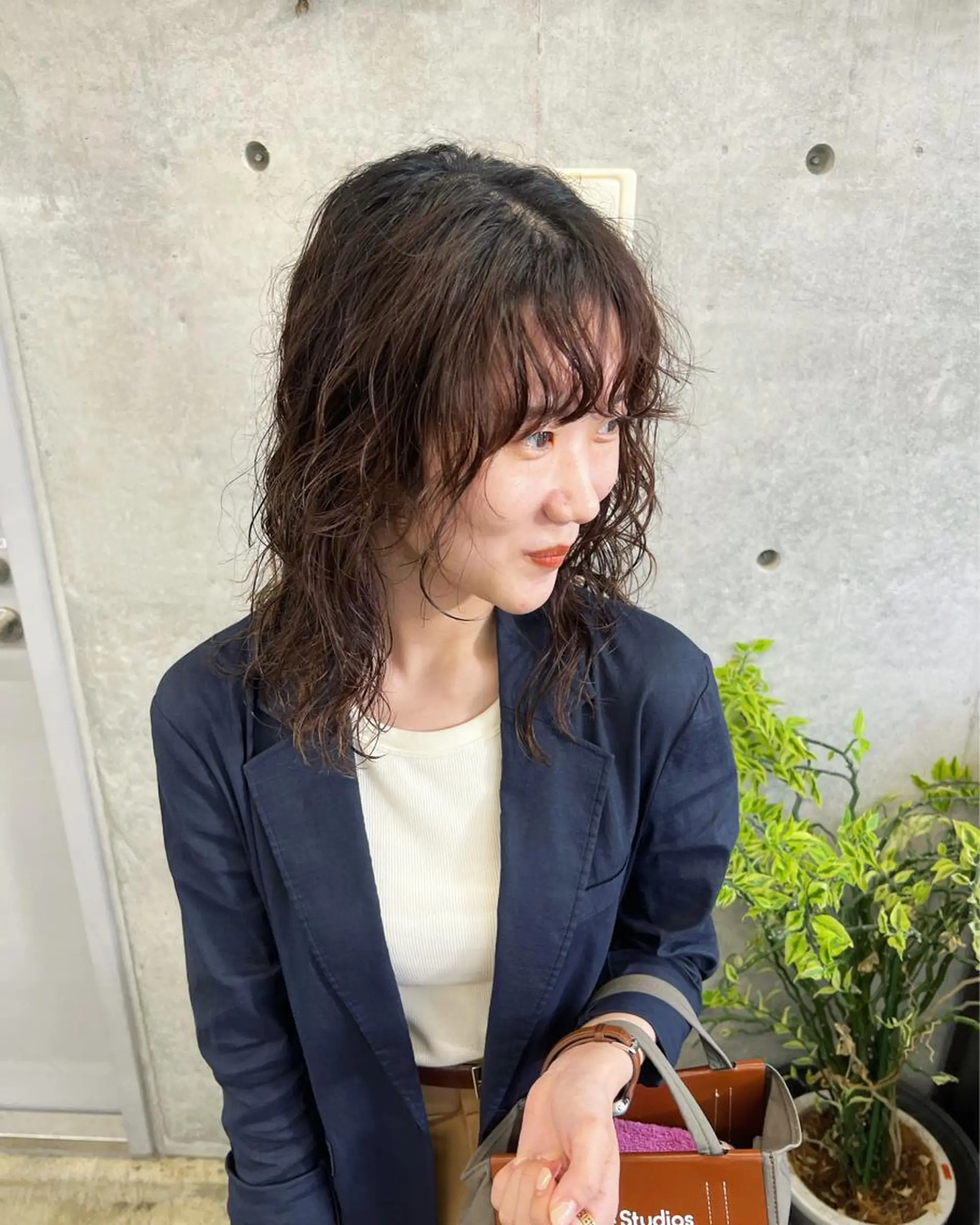 ミディアム パーマ ハッシュカット カシマハヤトのヘアスタイル