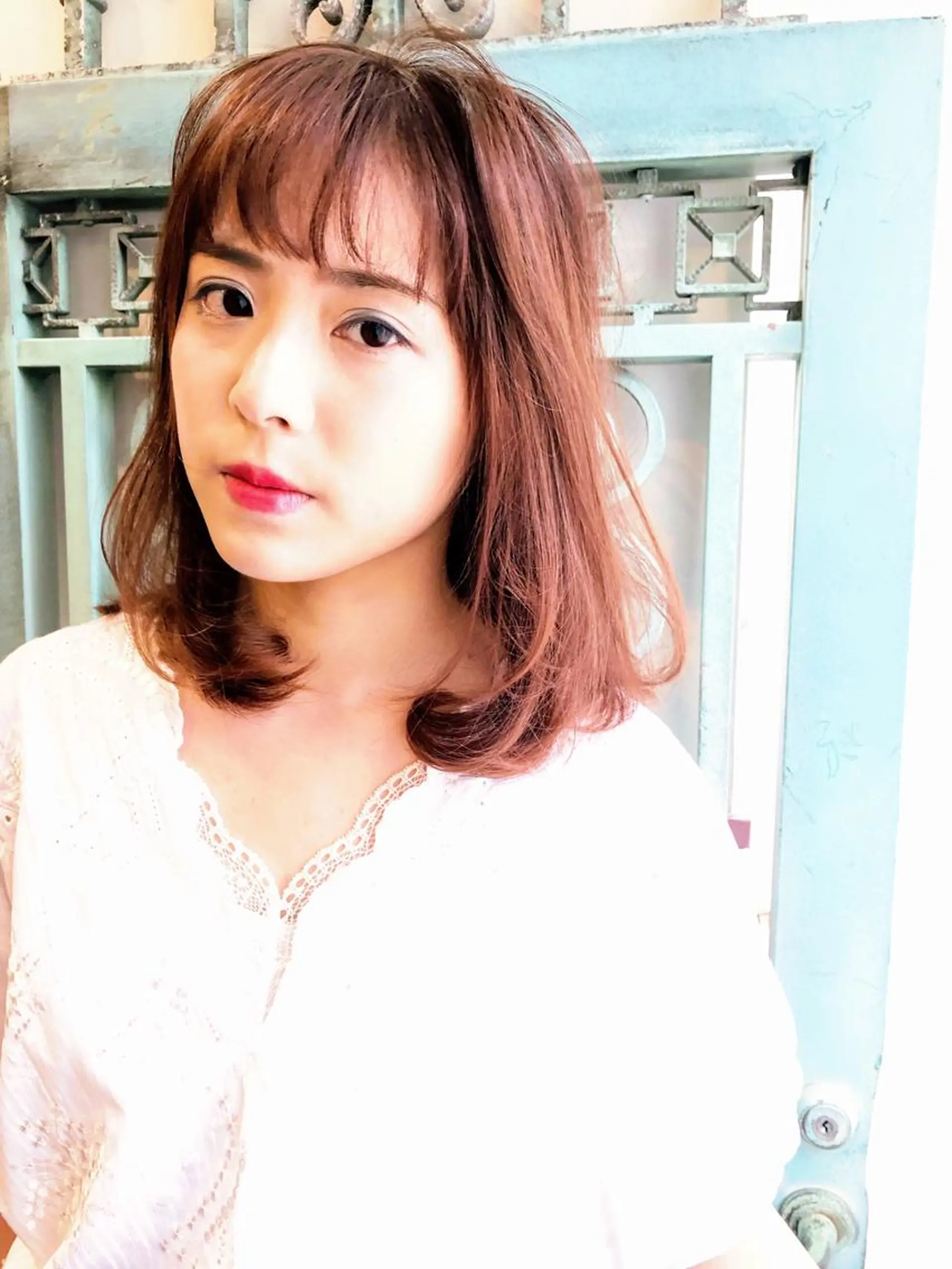 ミディアム カラー パーマ ヘアアレンジ ヘアセット 表参道Lise おおいしおりのヘアスタイル