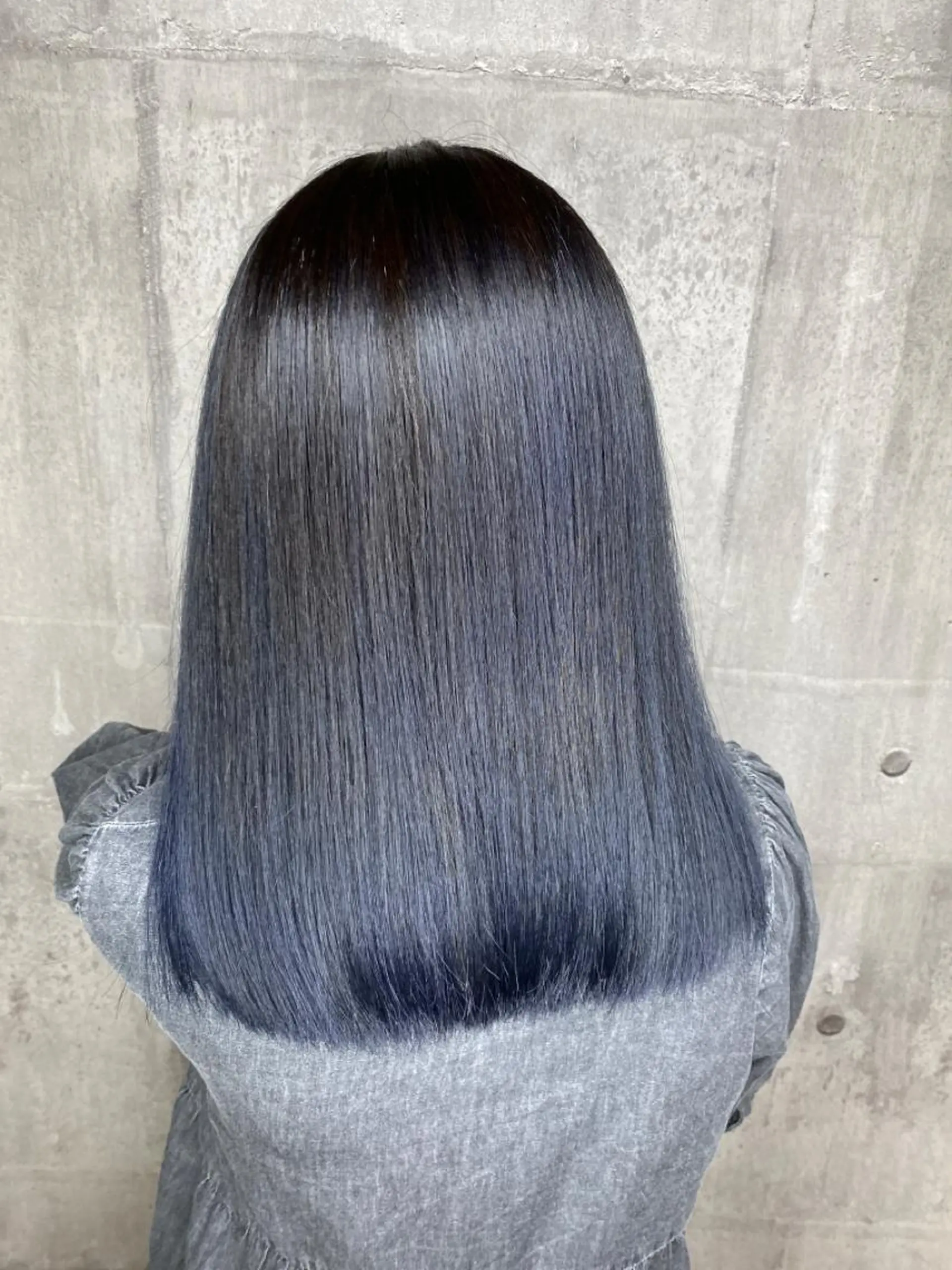 セミロング カラー 黒髪 ブルーカラー ブルーブラック 🎗大槻 武士🎗のヘアスタイル