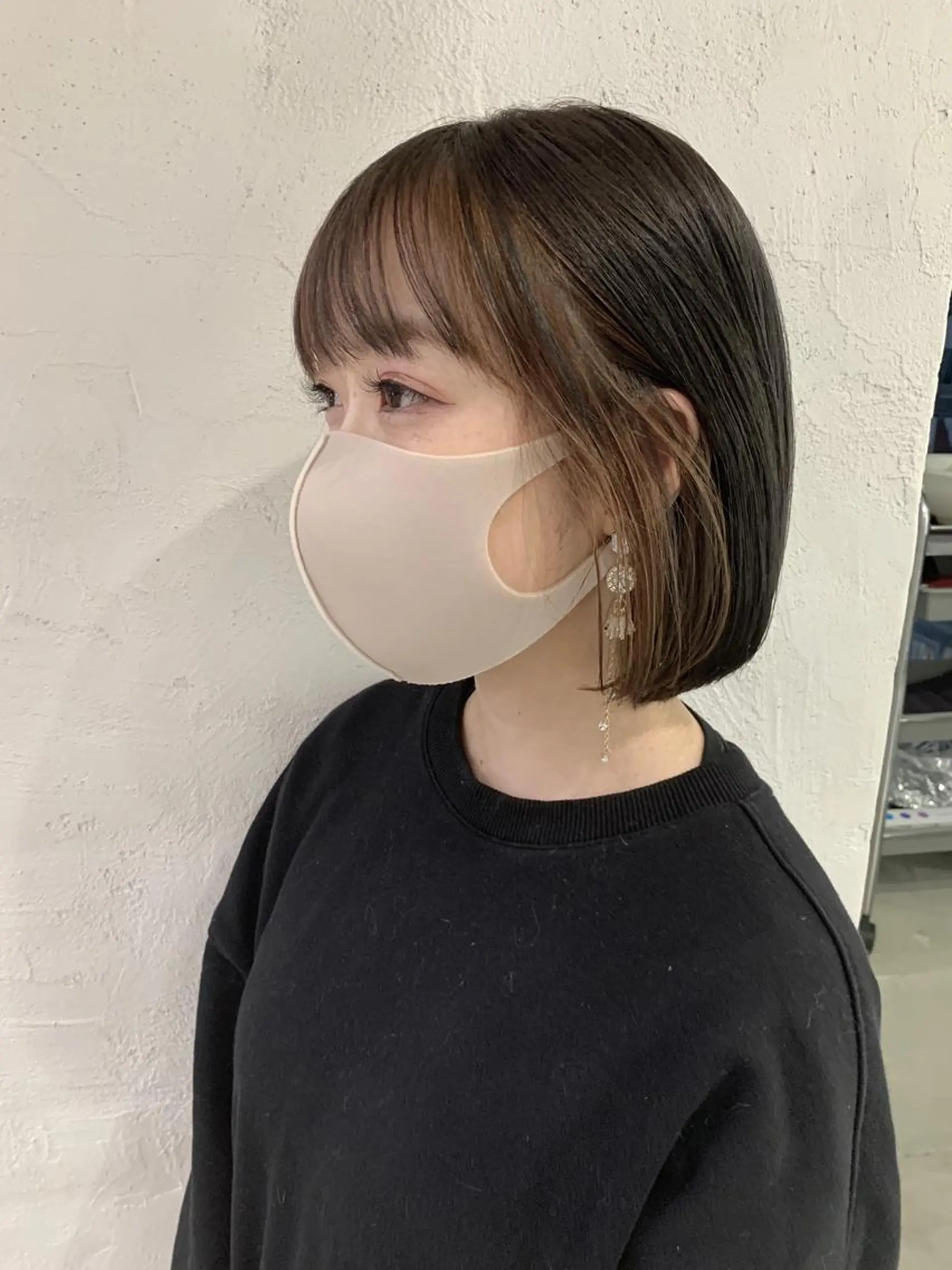ショート カラー ミストバング ベージュカラー ブリーチ ダブルカラー フェイスフレーミング ヘアセット 艶ハイトーン/ヘア アレンジAYAKAのヘアスタイル