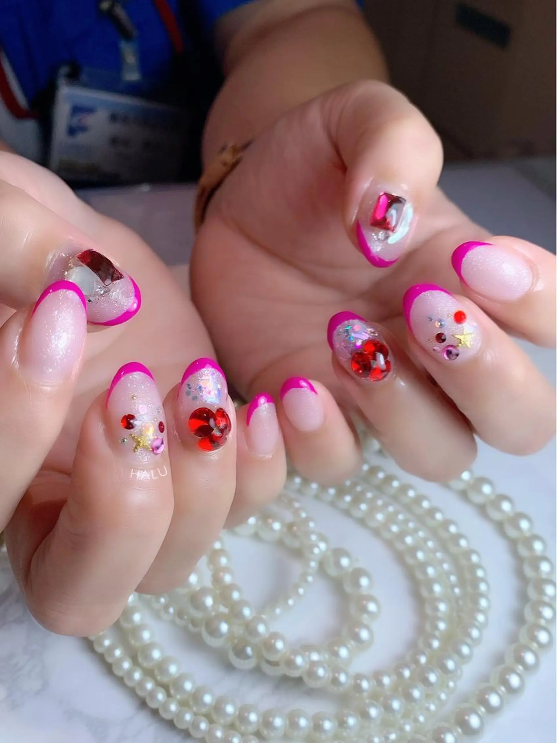 ネイル フレンチネイル ピンク HALU ハルのネイルデザイン