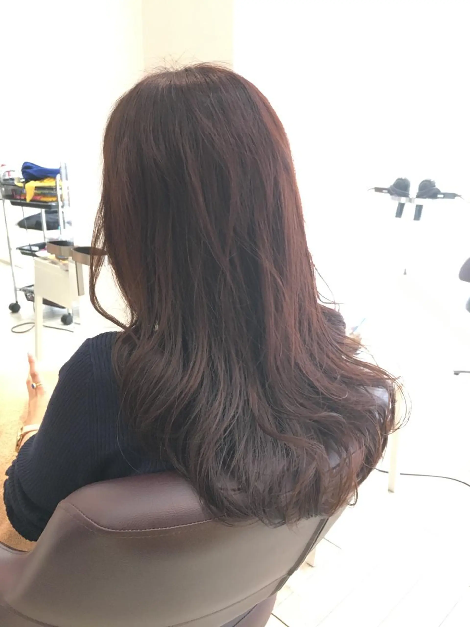 ロング カラー パーマ レッドカラー ロング デジタルパーマ 中村 よしひでのヘアスタイル