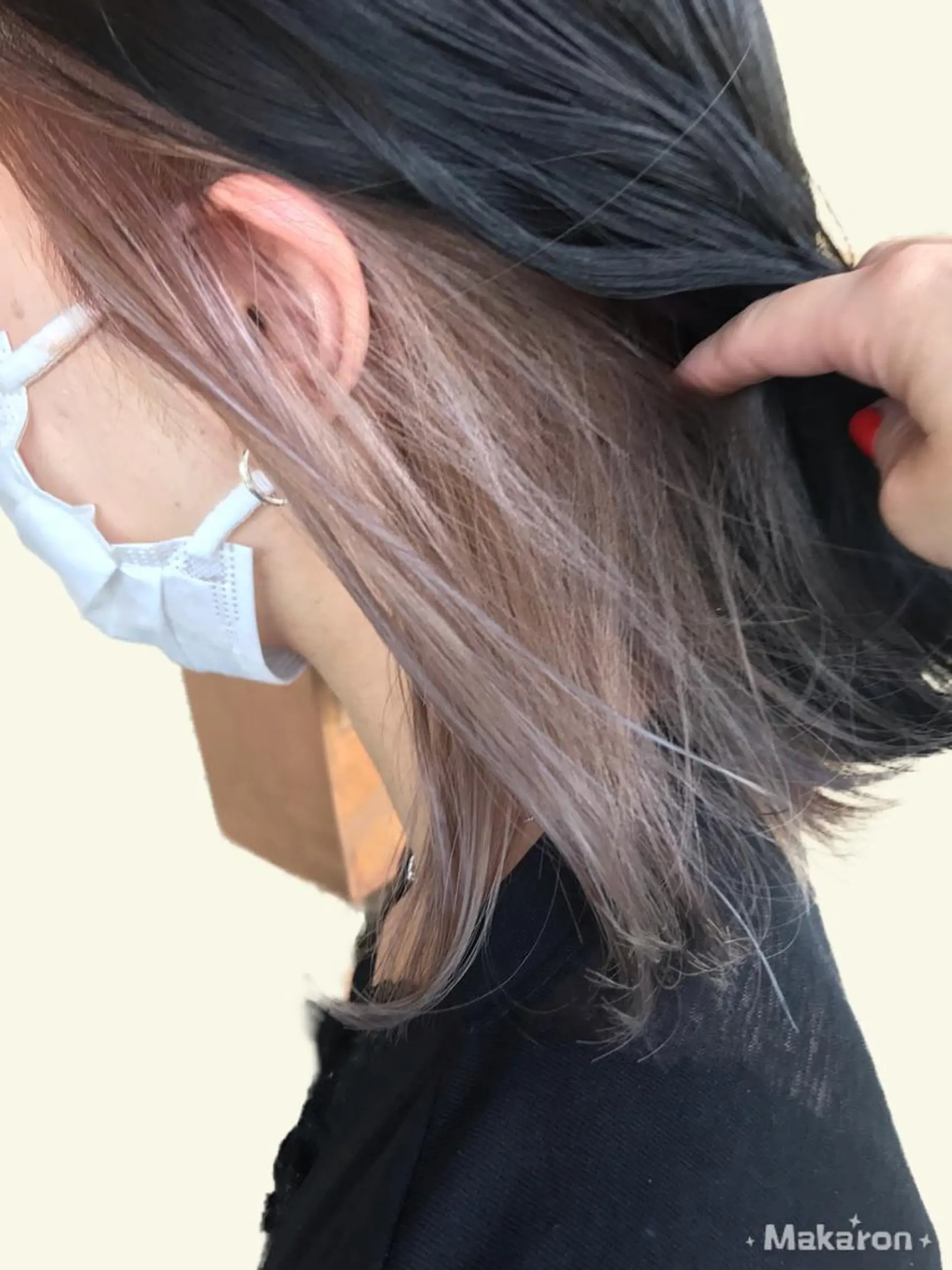 ミディアム アッシュ ヘアカラー トリートメント hair works raptureのヘアスタイル