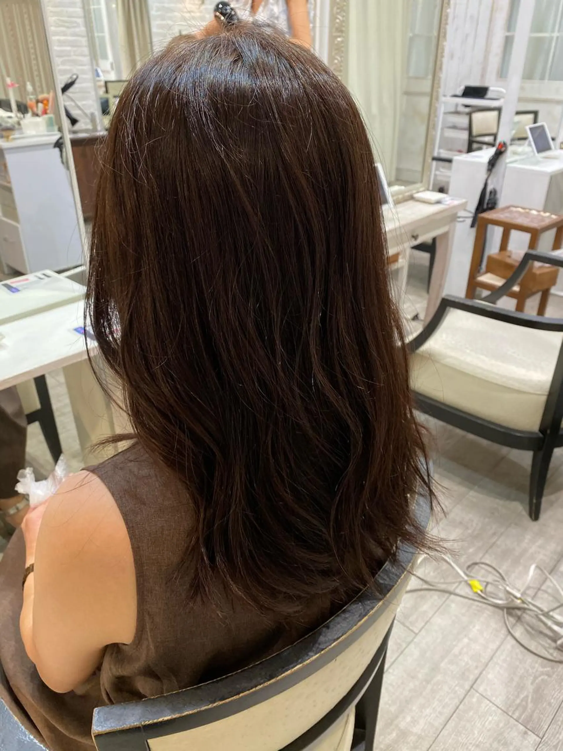 ロング カラー ヘアアレンジ ブラウンカラー ショコラブラウン 福壽 優奈のヘアスタイル