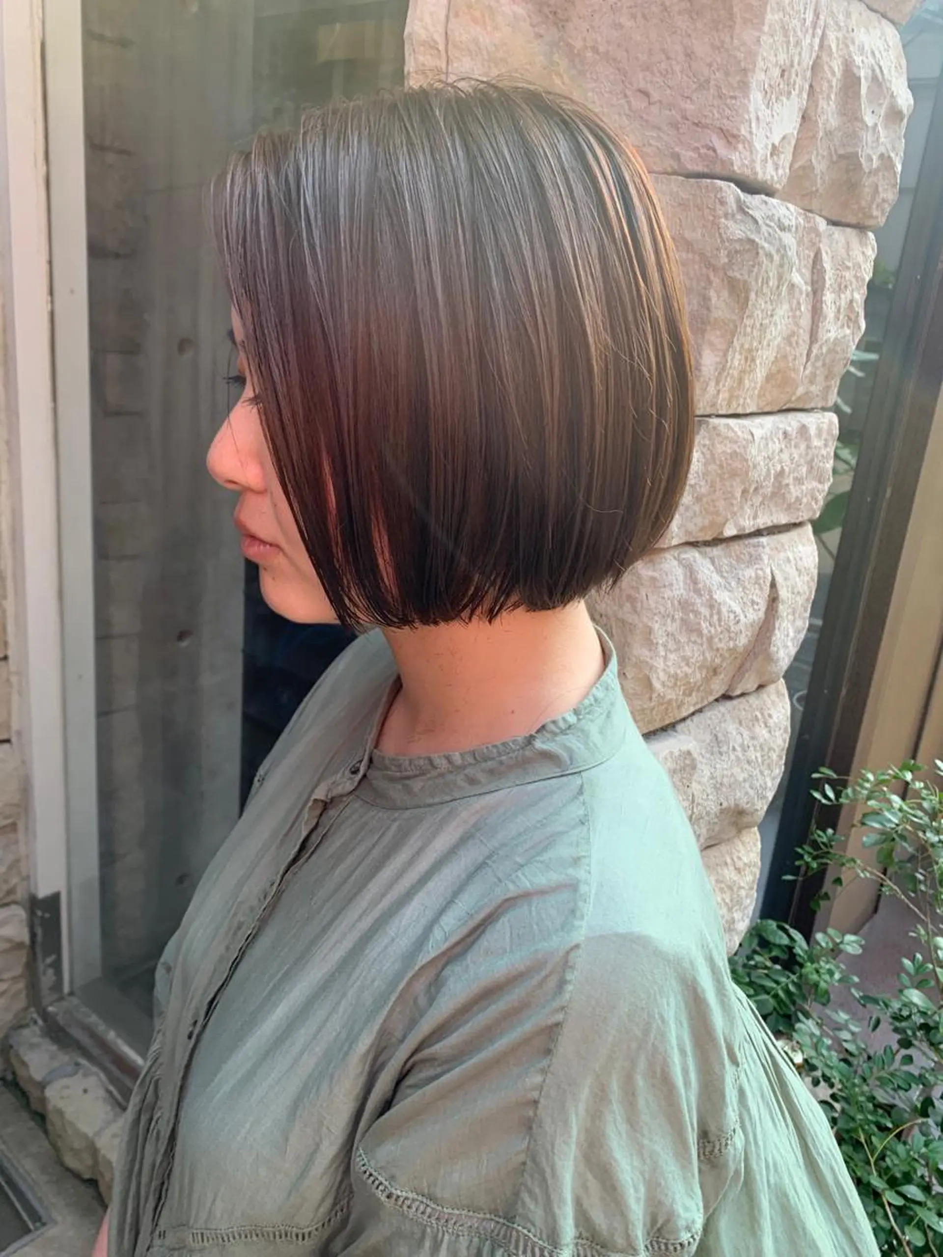 ミディアム カラー ボブ 似合わせカット カット トリートメント Libre 西野圭一のヘアスタイル