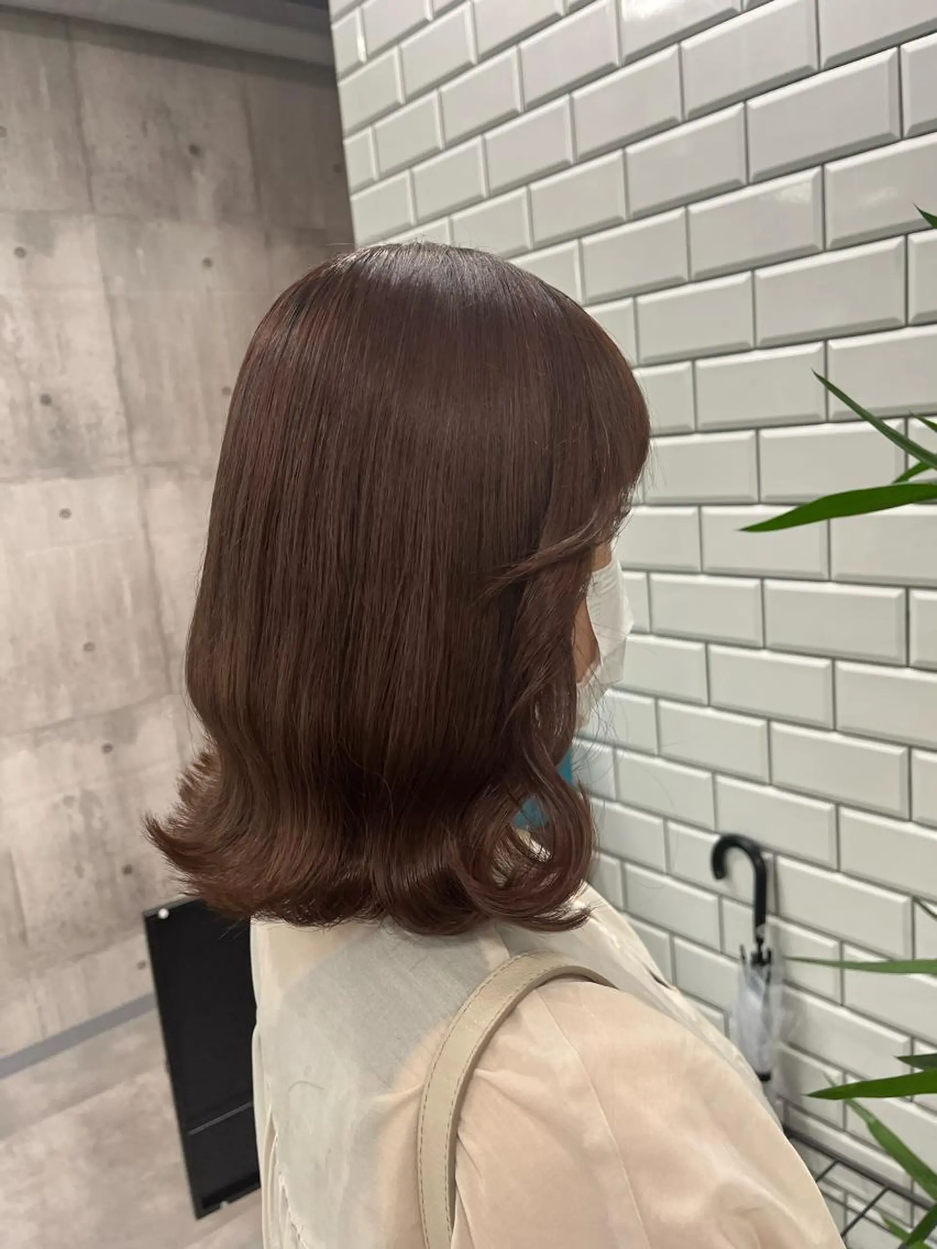 ミディアム カラー ヘアアレンジ ブラウンカラー ピンクカラー ピンクブラウン カット ヘアカラー トリートメント newi赤羽 HINATAのヘアスタイル