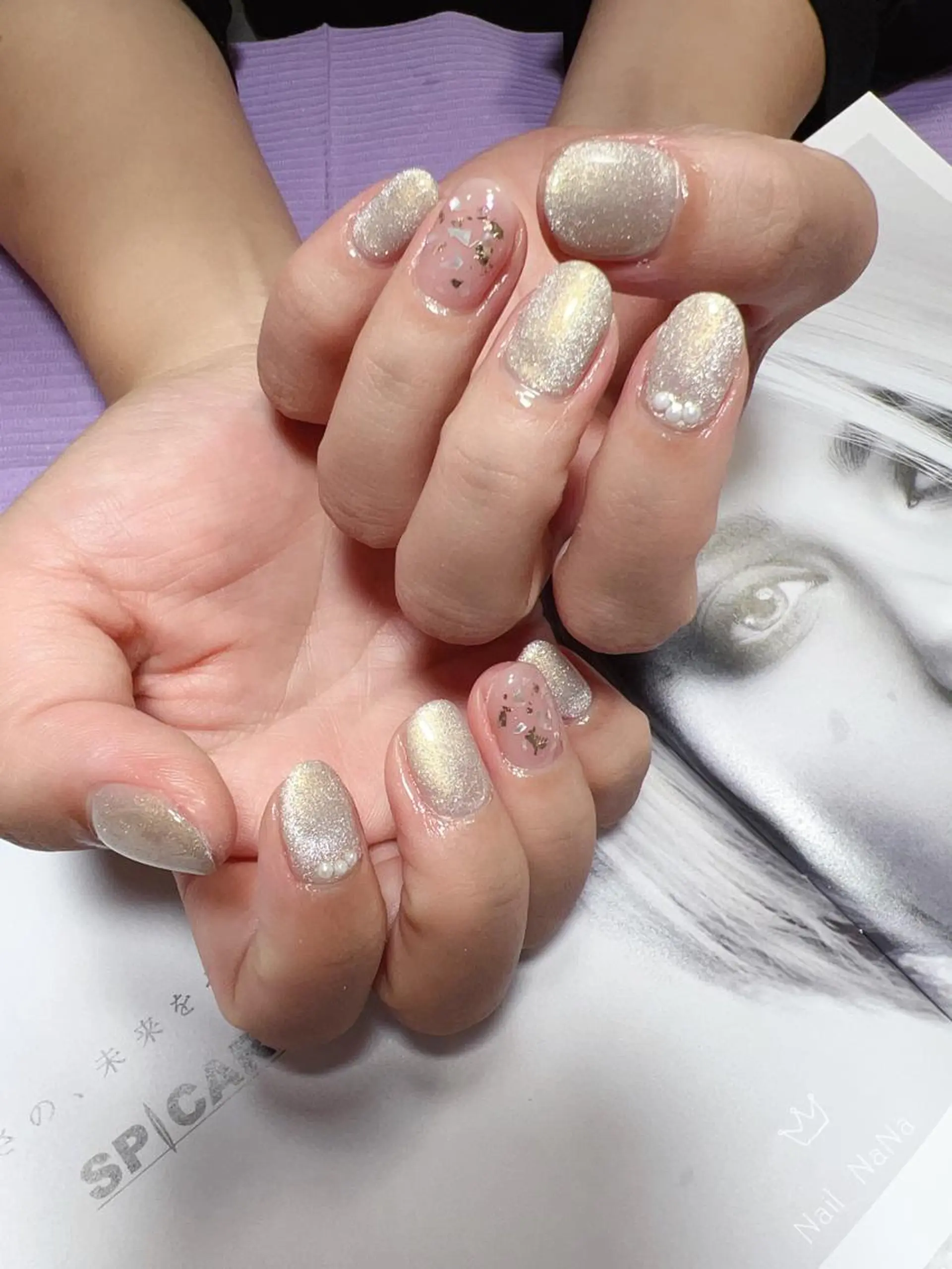 ショート カラー ネイル マグネットネイル ハンドネイル Nail NaNaのネイルデザイン