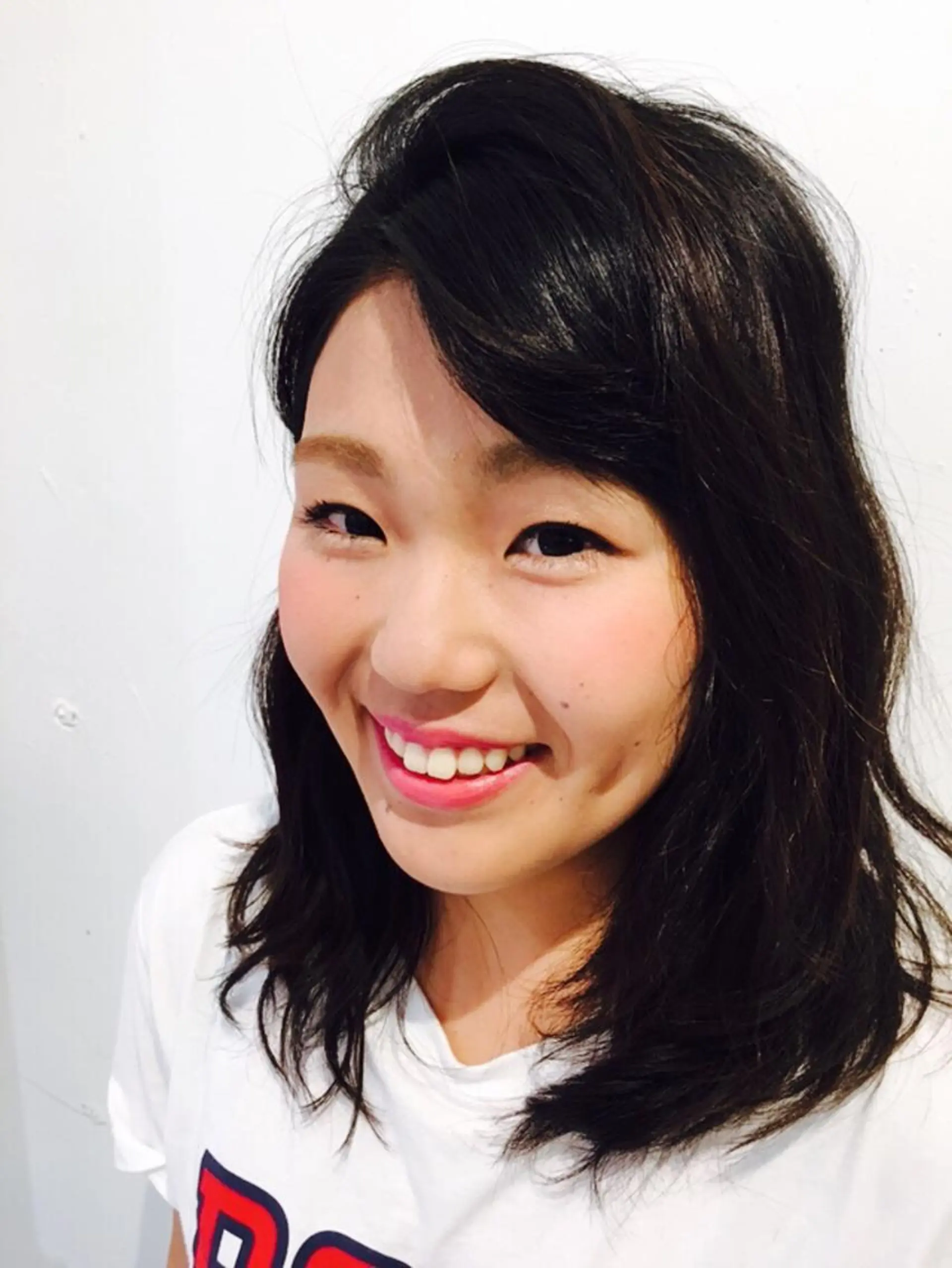 ミディアム カラー パーマ 長谷川 礼子のヘアスタイル