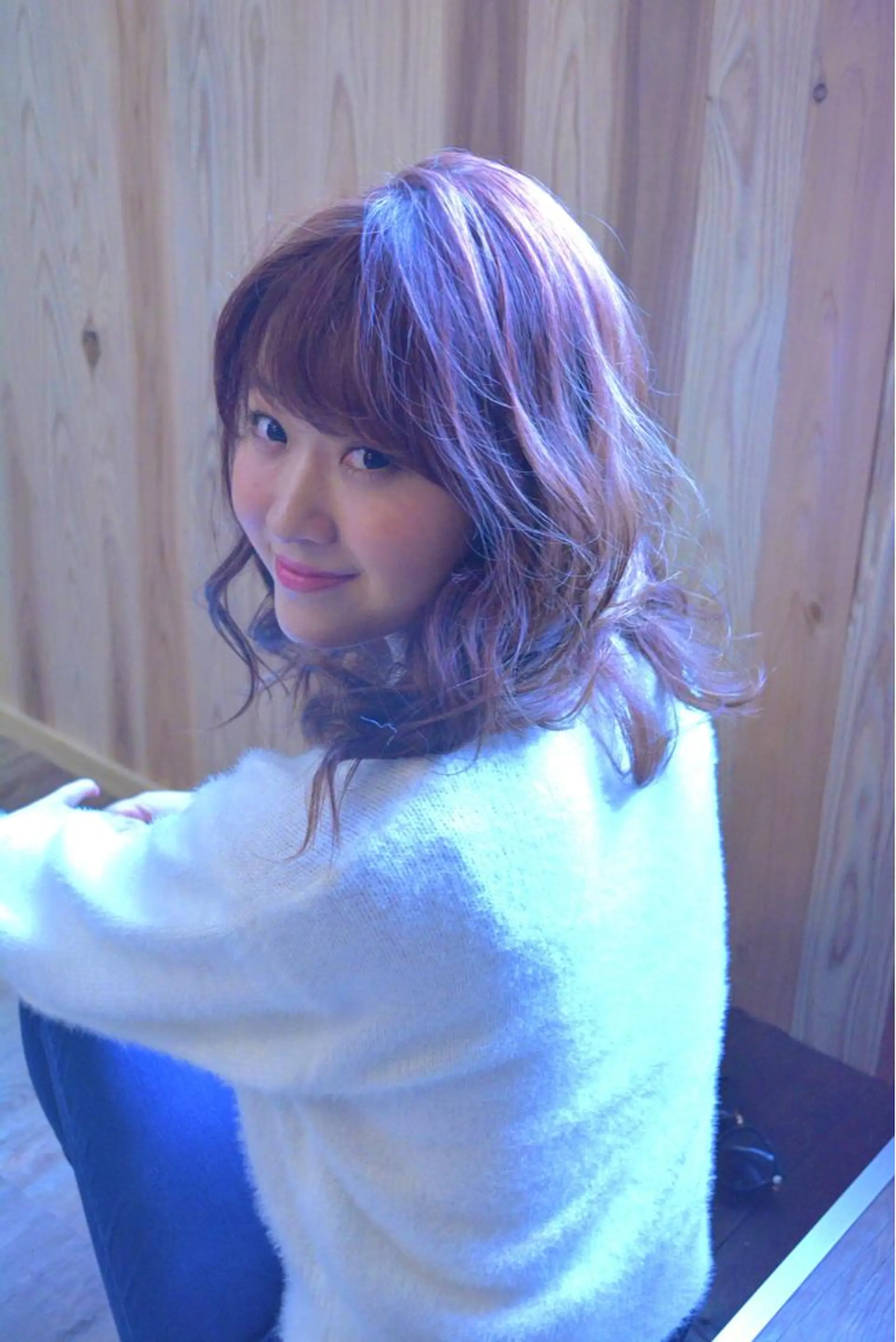 セミロング カラー パーマ ヘアアレンジ ベージュカラー ピンクカラー ピンクベージュ うざバング belle chambreイブカのその他イメージ