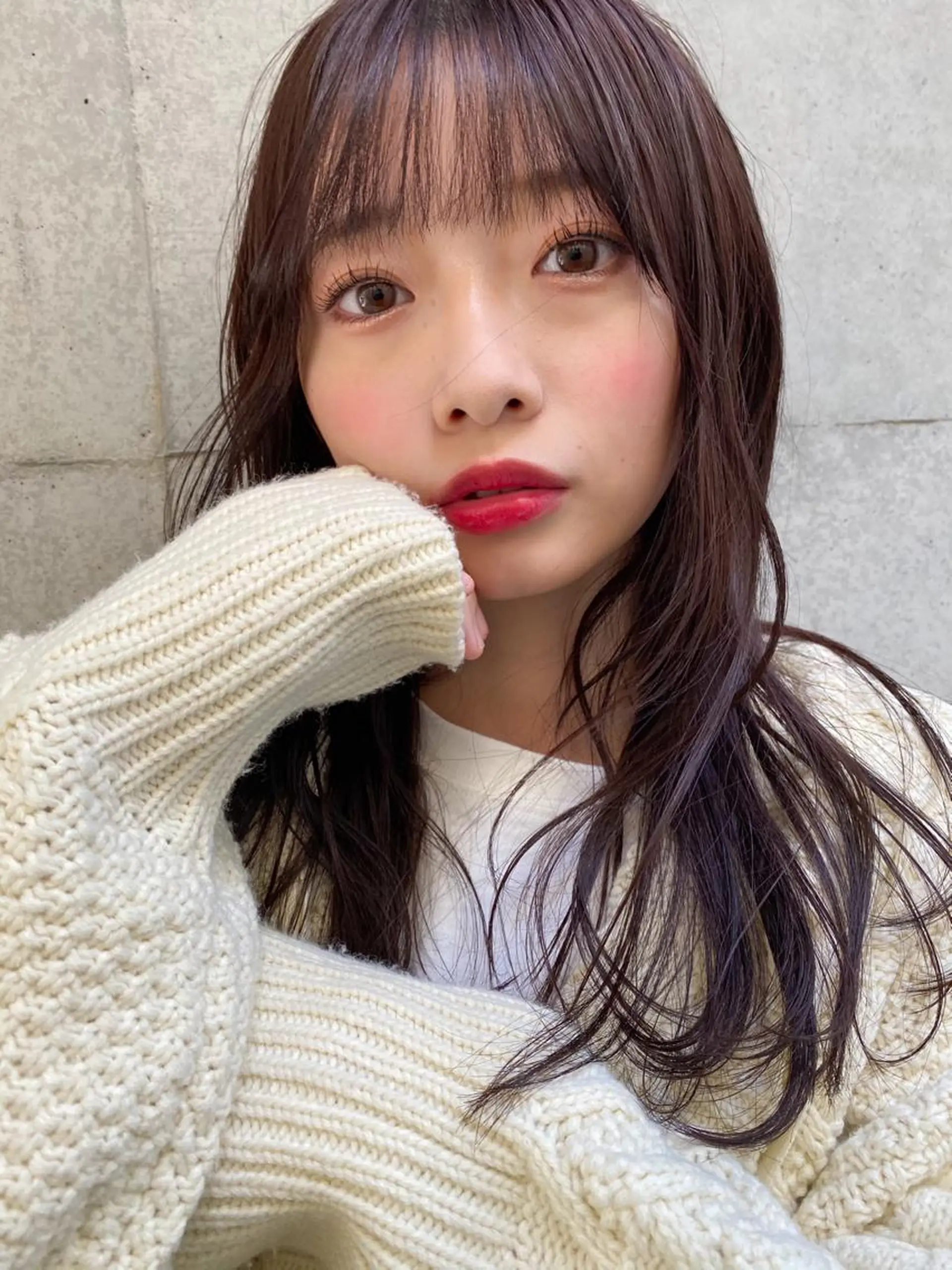 ミディアム カット ヘアカラー トリートメント nessヤマサキ リュウタのヘアスタイル