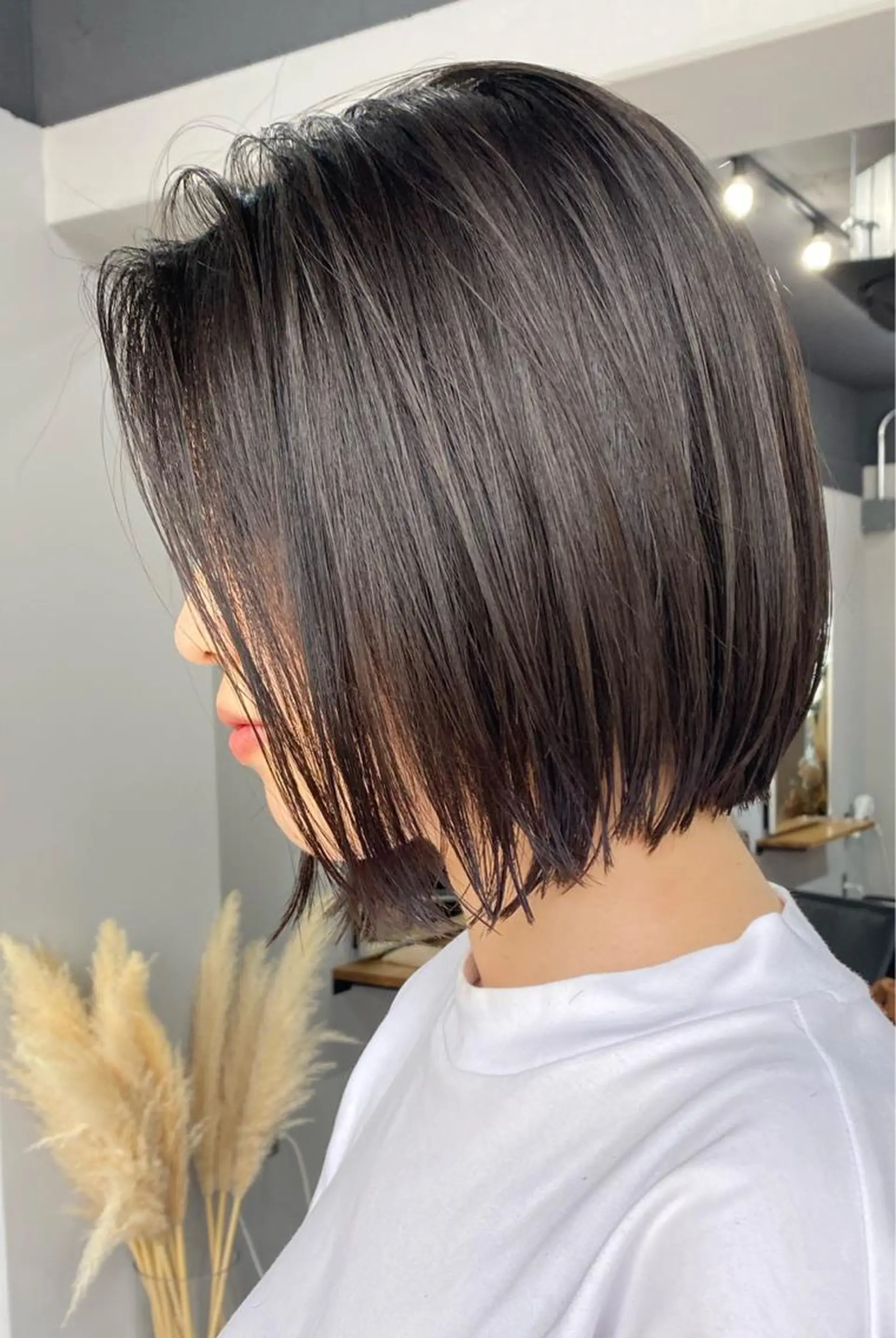 ショート カラー ボブ カット 縮毛矯正 トリートメント 中山 天地のヘアスタイル