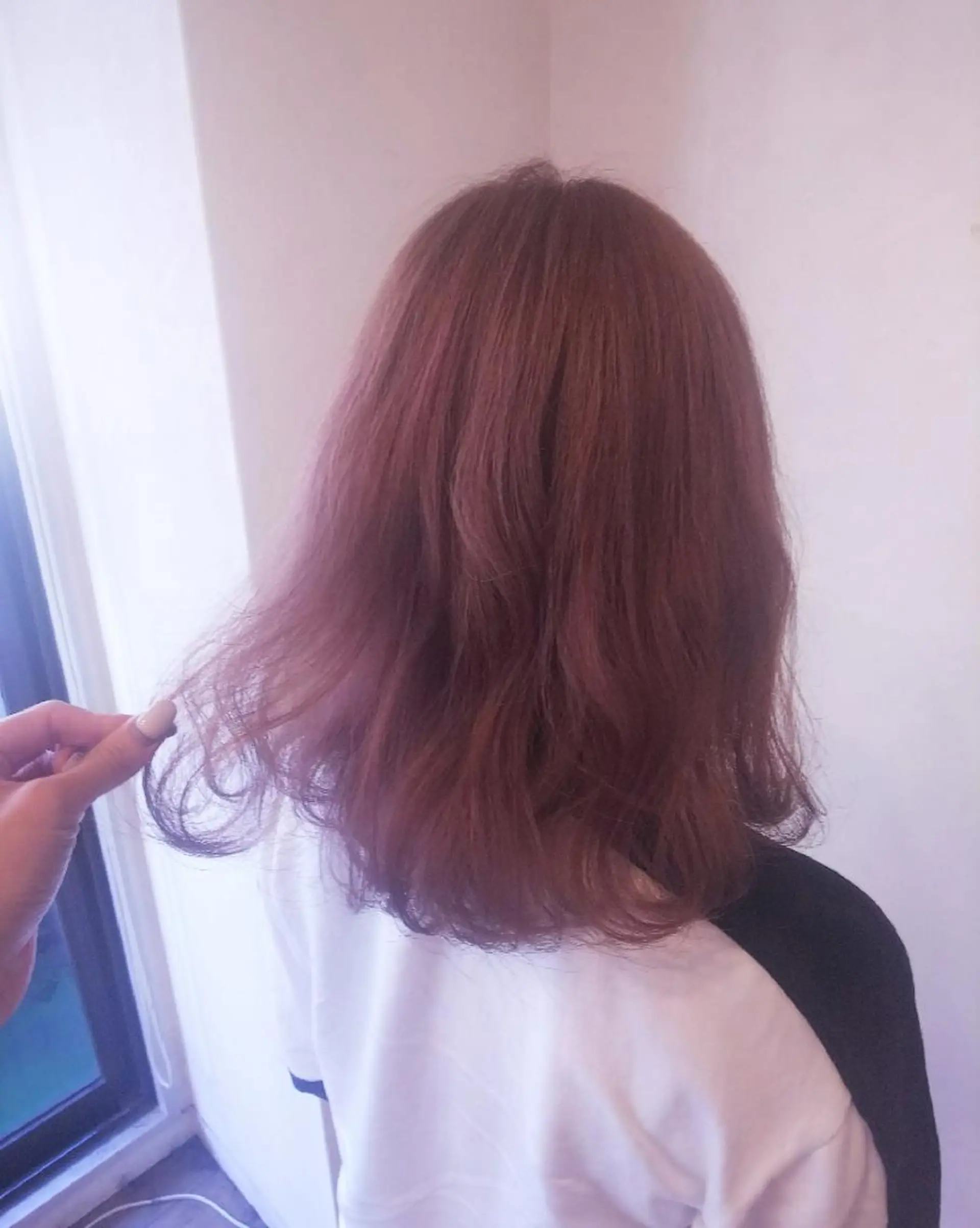 セミロング カラー ベージュカラー ピンクカラー ピンクベージュ RU RIのヘアスタイル