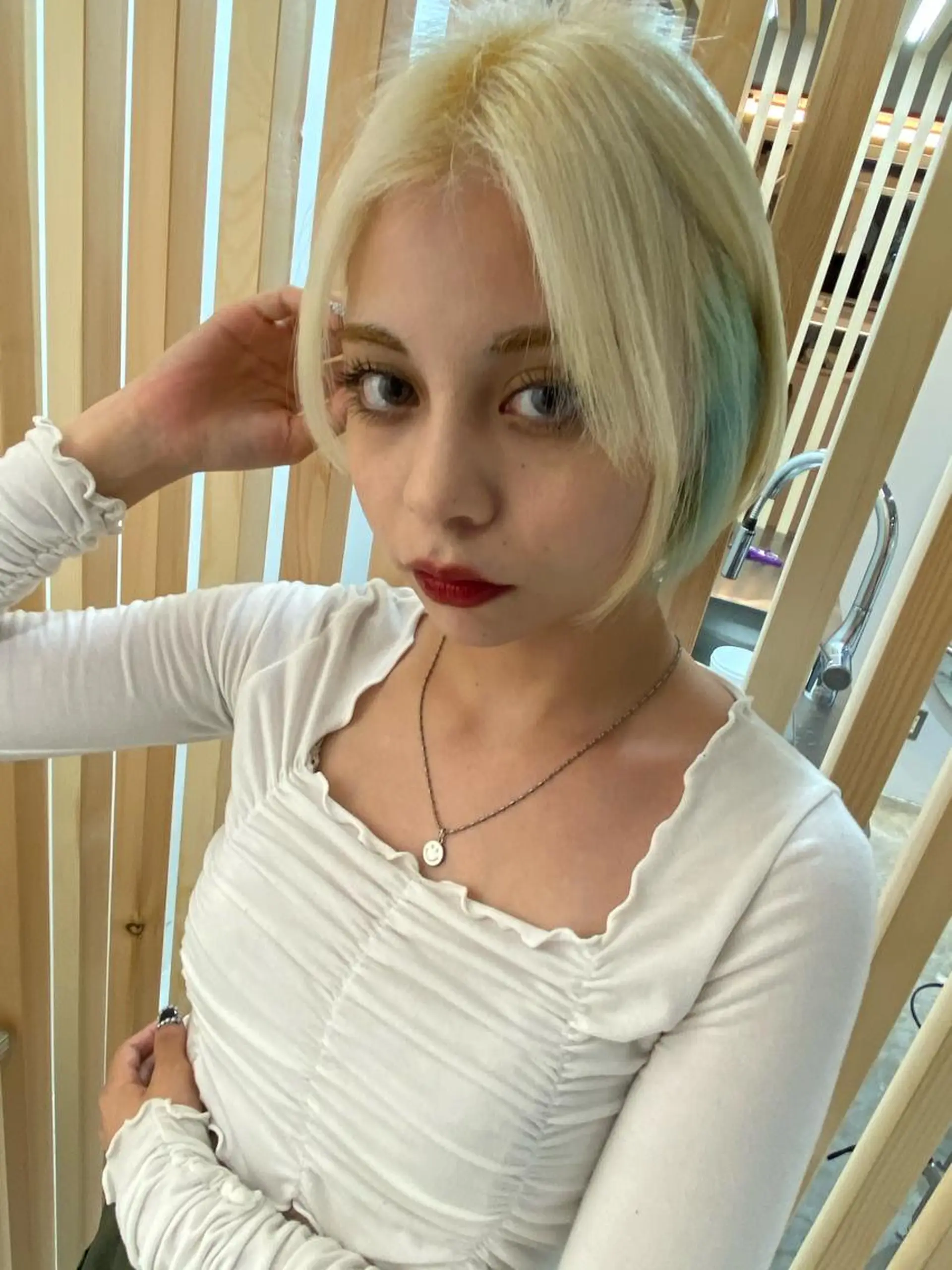 カラー ミント ミントグリーン サイレント美容師 アイリィのヘアスタイル