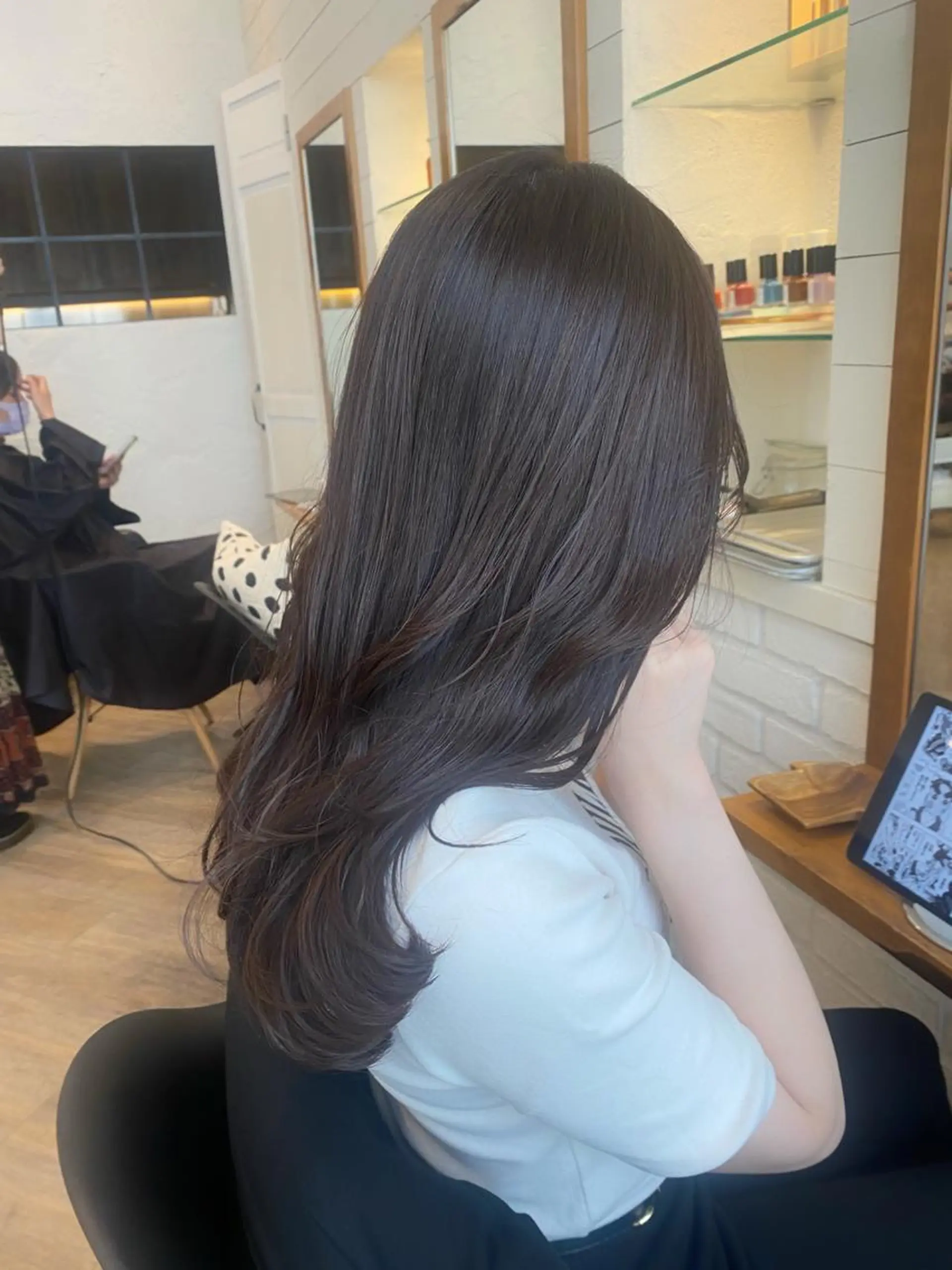 ロング ヘアカラー トリートメント ヘアセット ✨透明感ケアカラー✨ 長野ゆきなのヘアスタイル