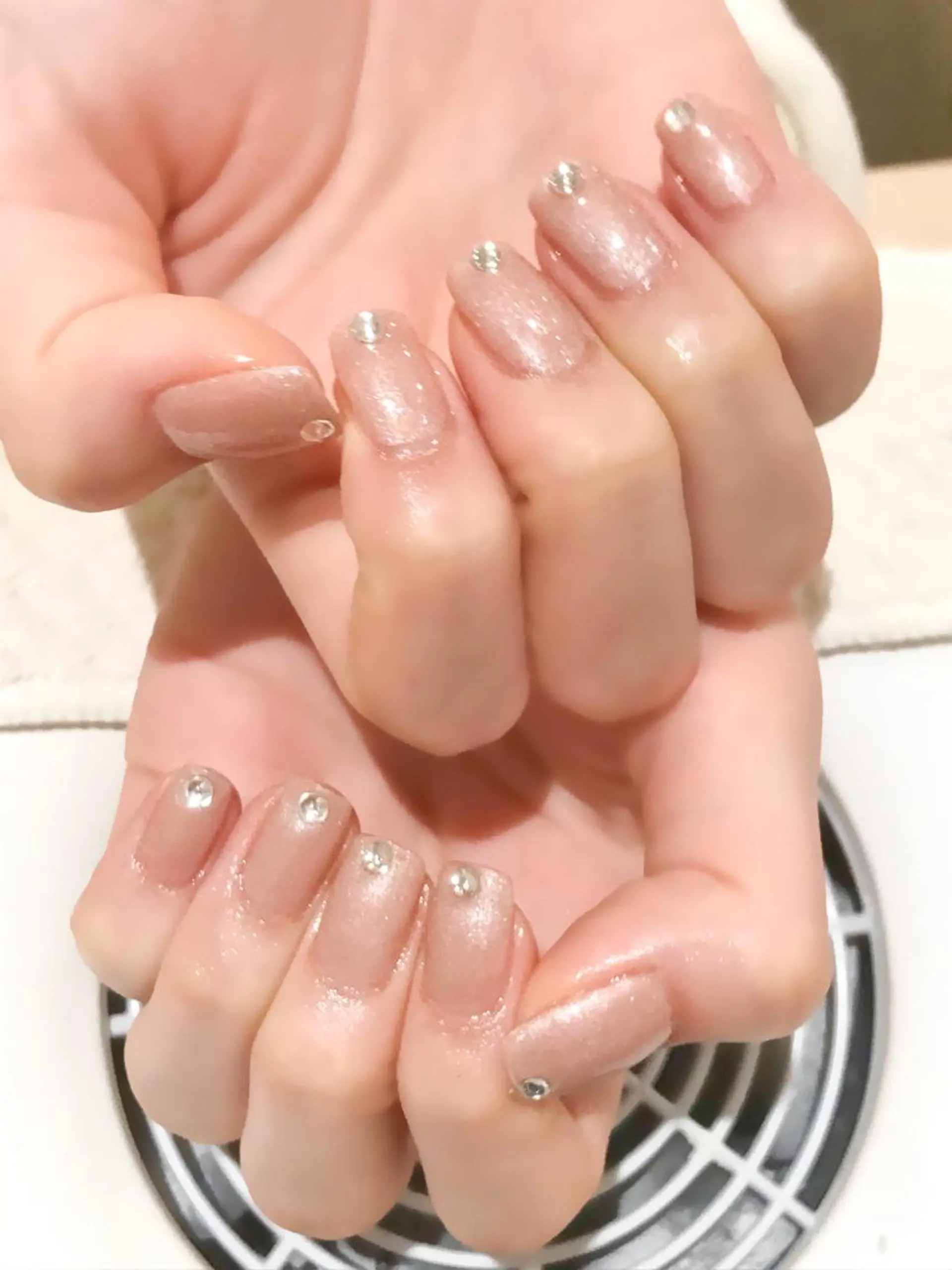 ネイル 韓国ネイル ワンカラーネイル ストーンネイル Nyanco Nailのネイルデザイン