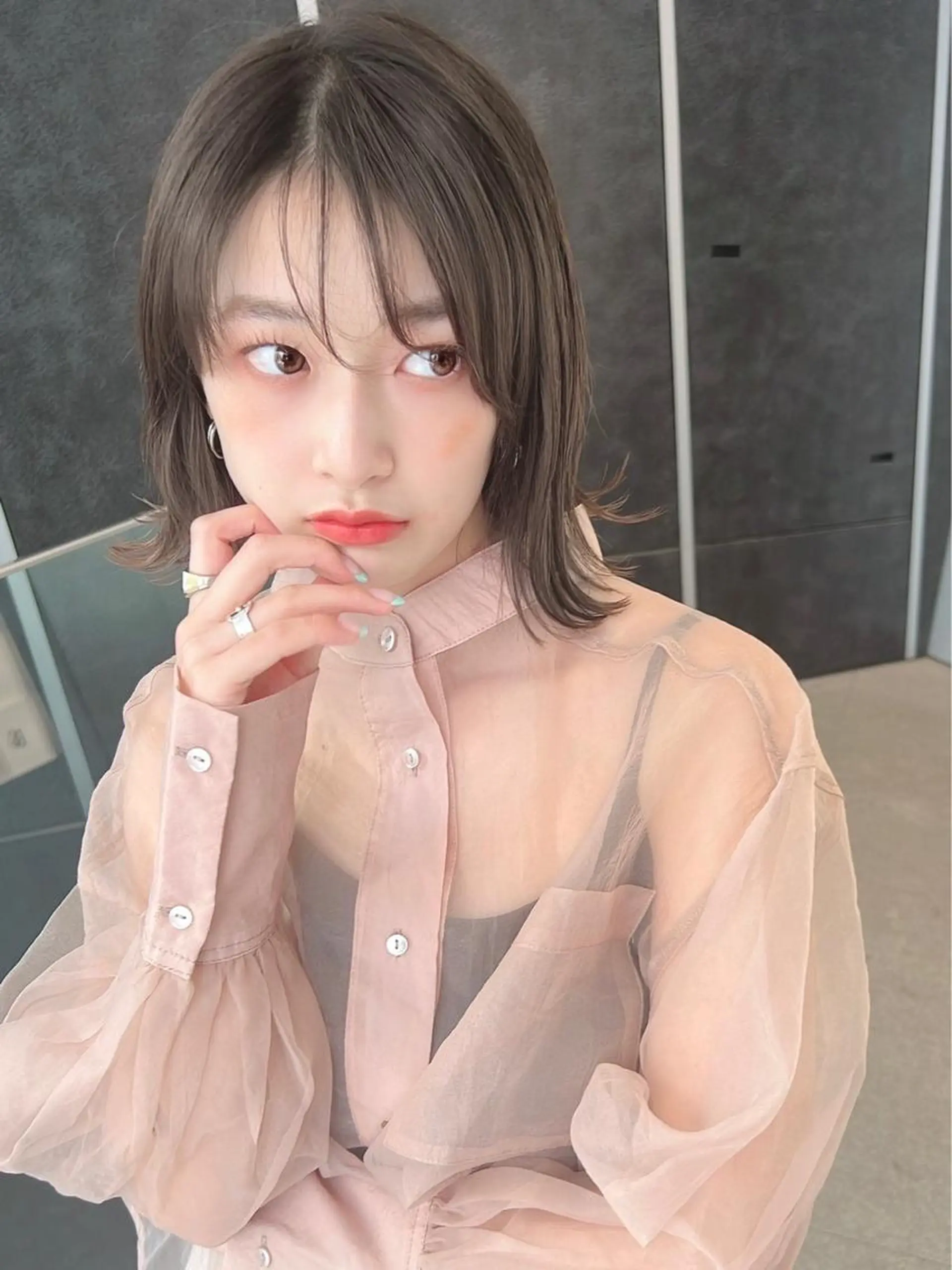 ミディアム カラー パーマ カット トリートメント 【公式】amble luxe池袋東口🩷のヘアスタイル