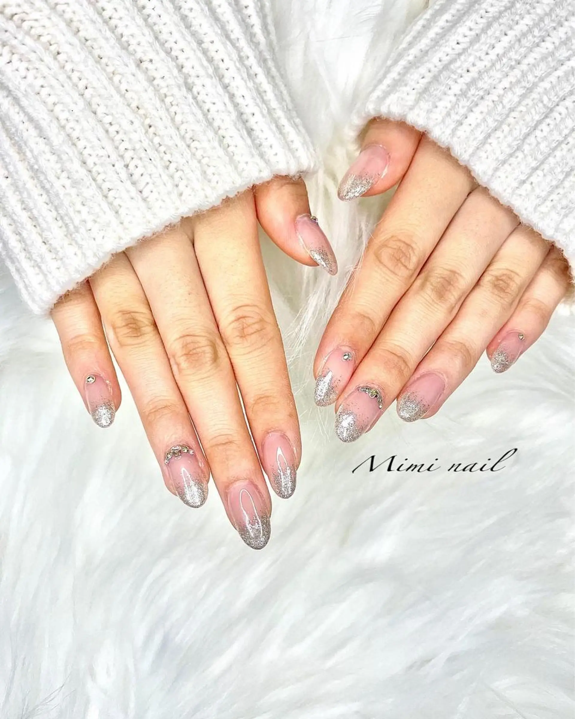 ネイル アートネイル フレンチネイル ジェルネイル グラデーション キラキラネイル ハンドネイル beauty salonM&Iのネイルデザイン