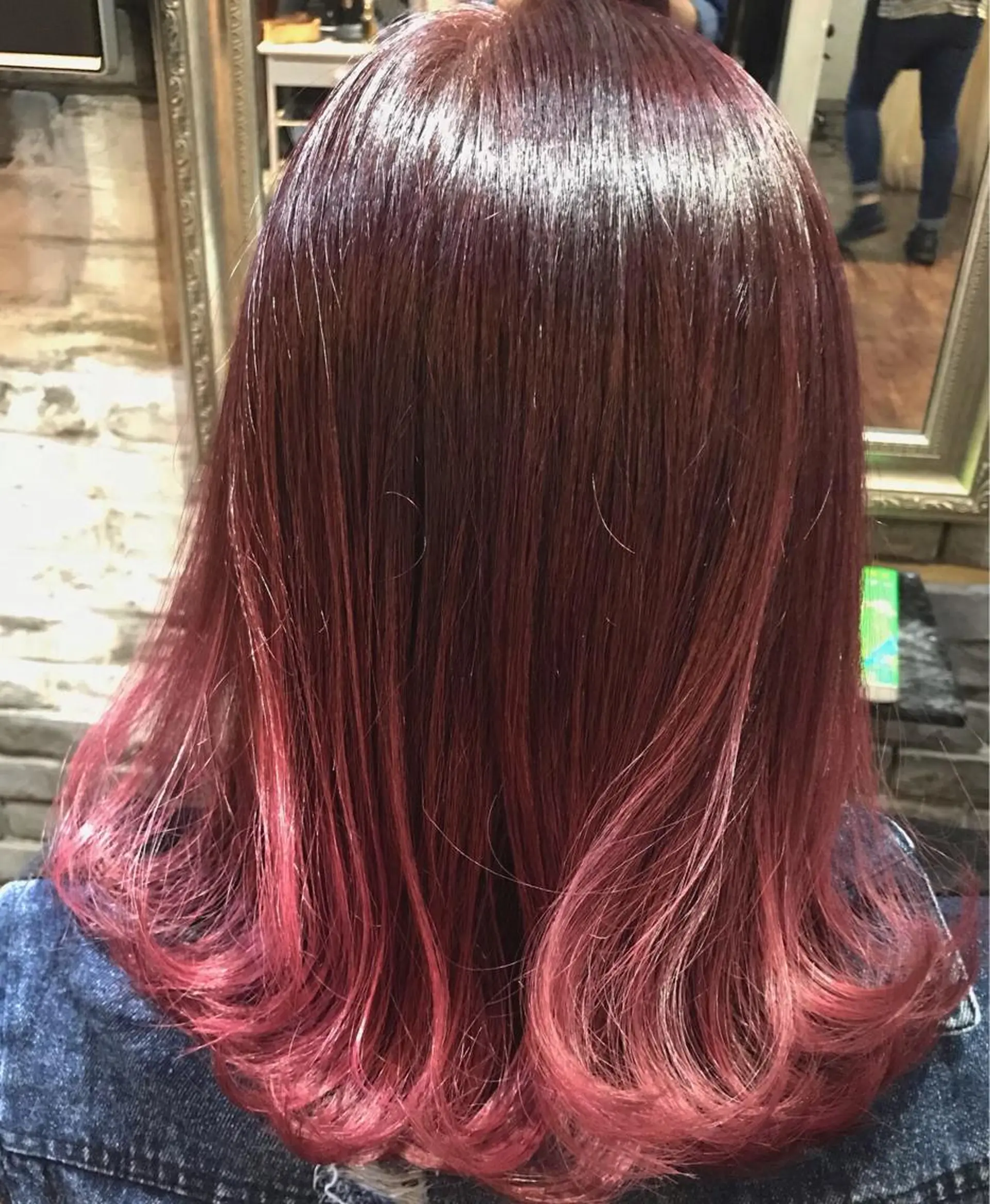 ミディアム カラー オレンジ レッドカラー ローズカラー Tsuyoki .のヘアスタイル