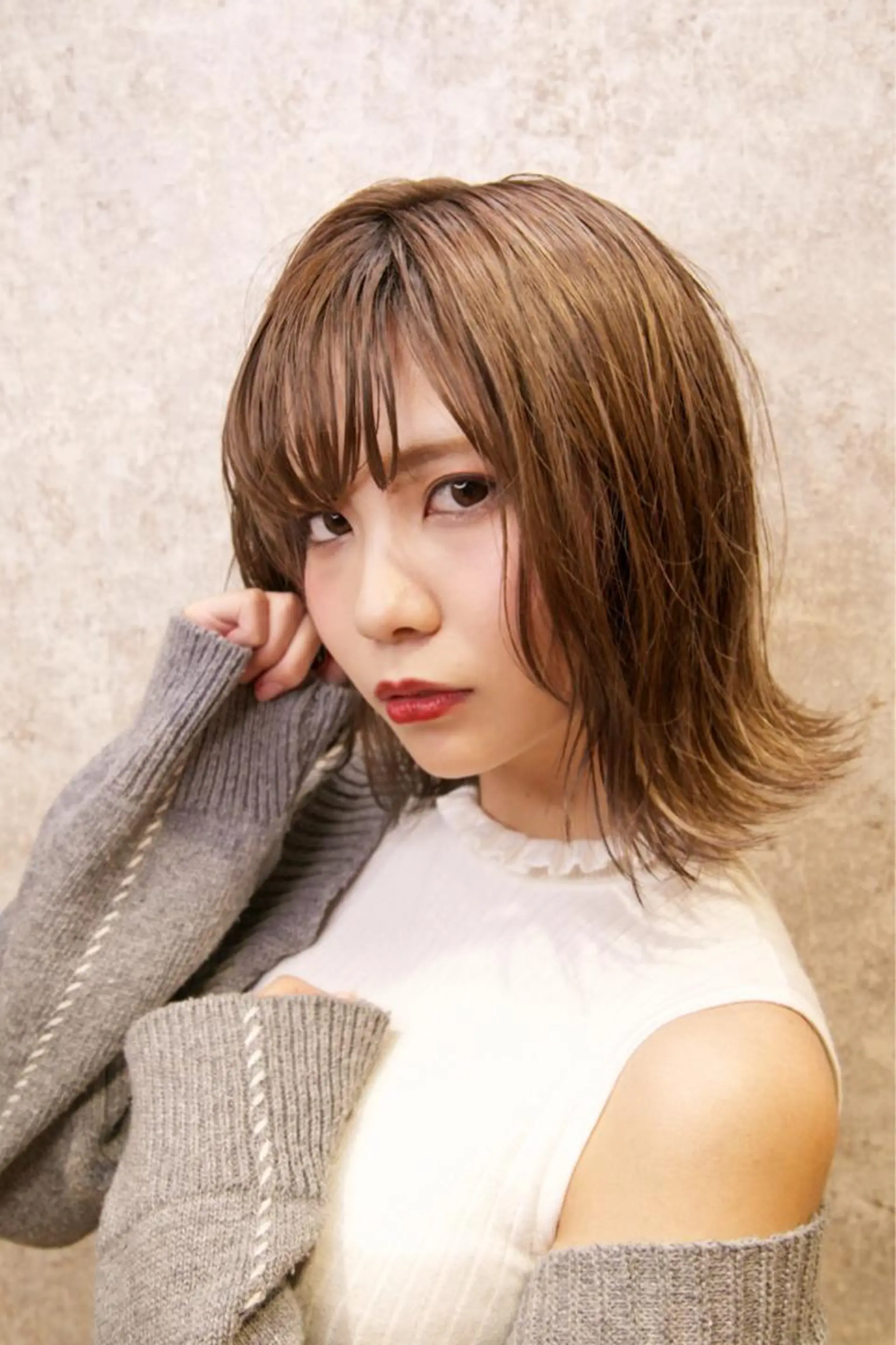 ミディアム カラー ケアブリーチ /髪質 改善/古橋圭史郎のヘアスタイル