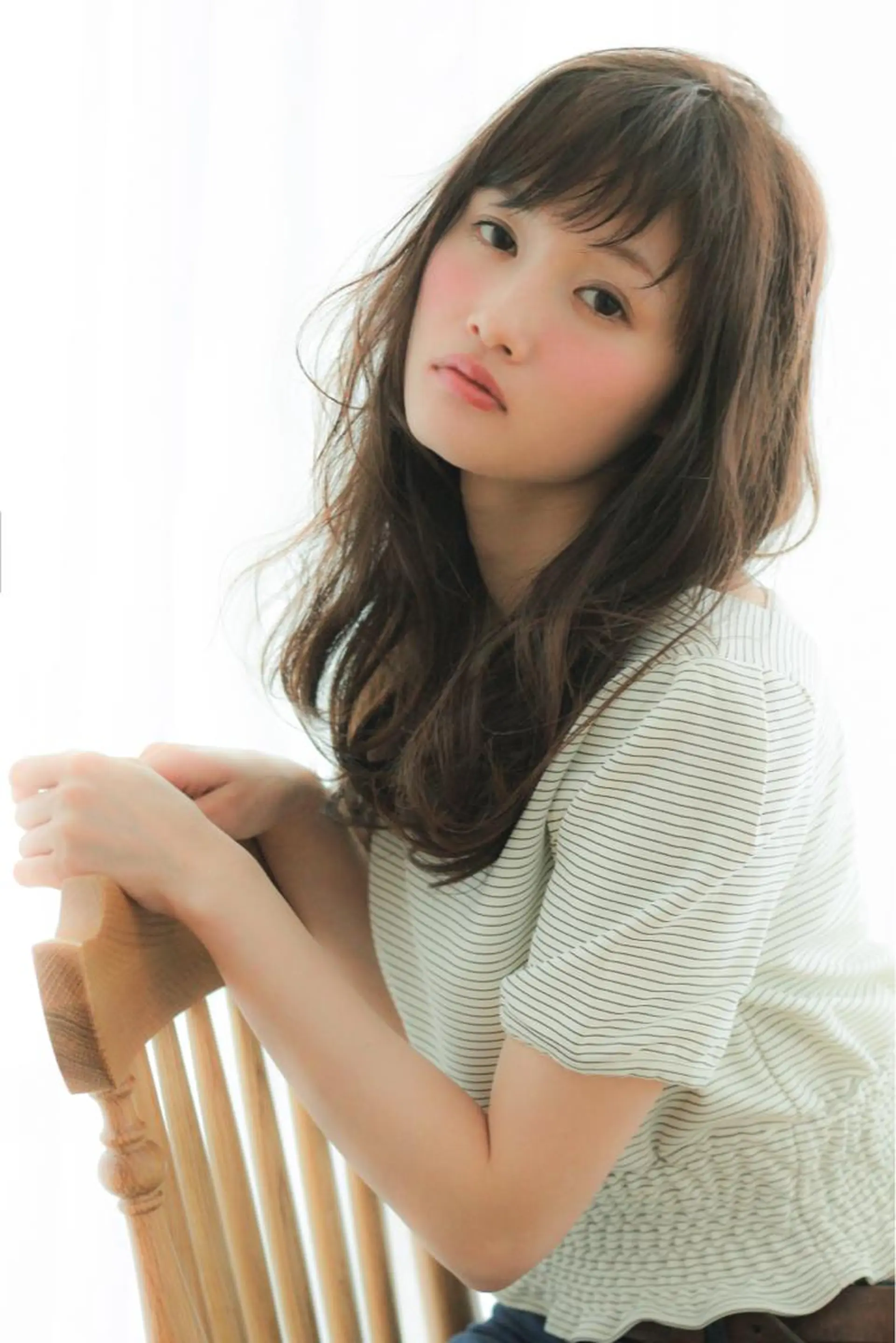 セミロング ロング カラー パーマ セミロングパーマ シースルーバング 髪質改善/韓国風 レイヤー/田村祐樹のヘアスタイル