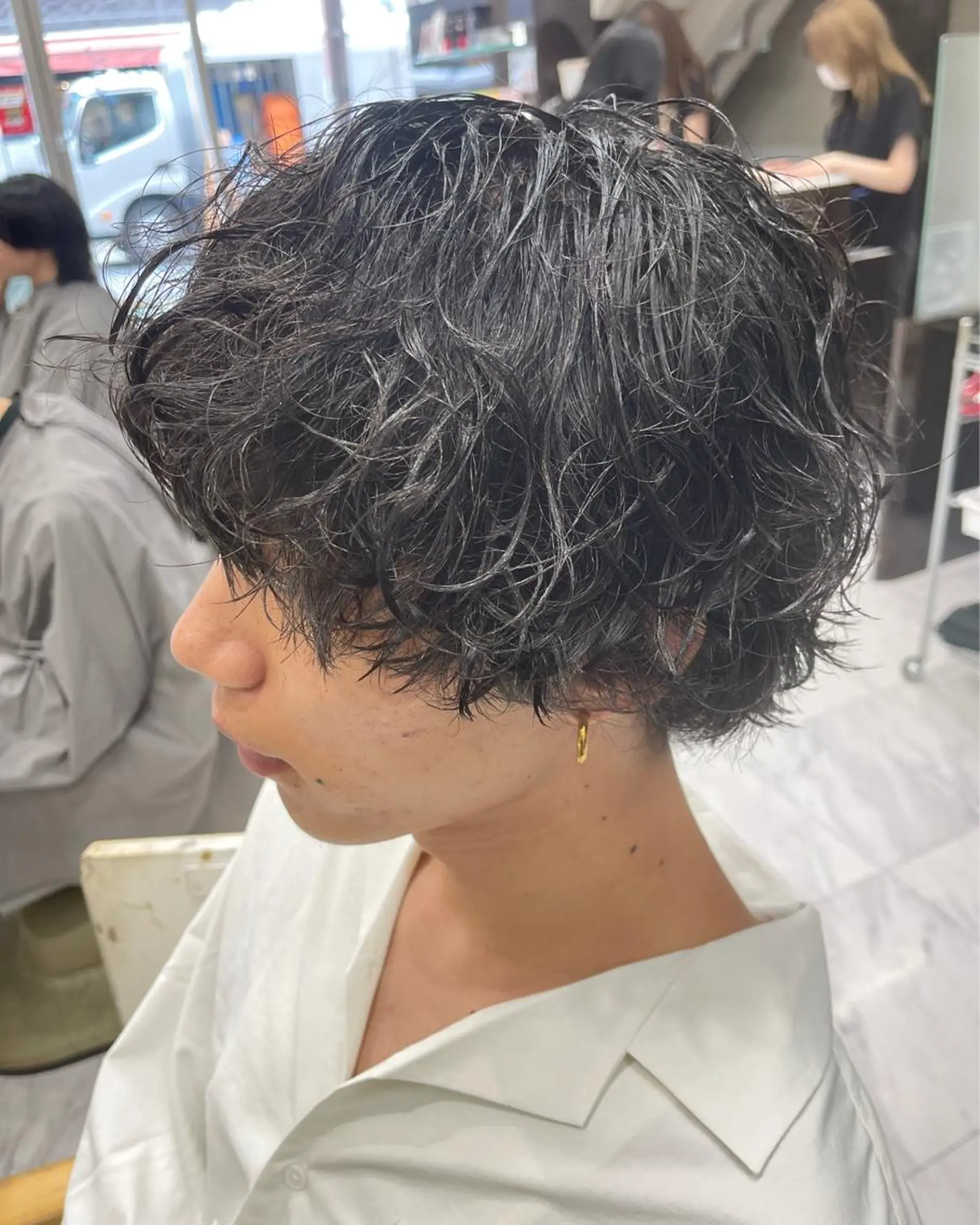 ミディアム パーマ メンズ ミディアムパーマ メンズパーマ スパイラルパーマ カット パーマ トリートメント 🌻メンズカット 落合諒🌻のヘアスタイル