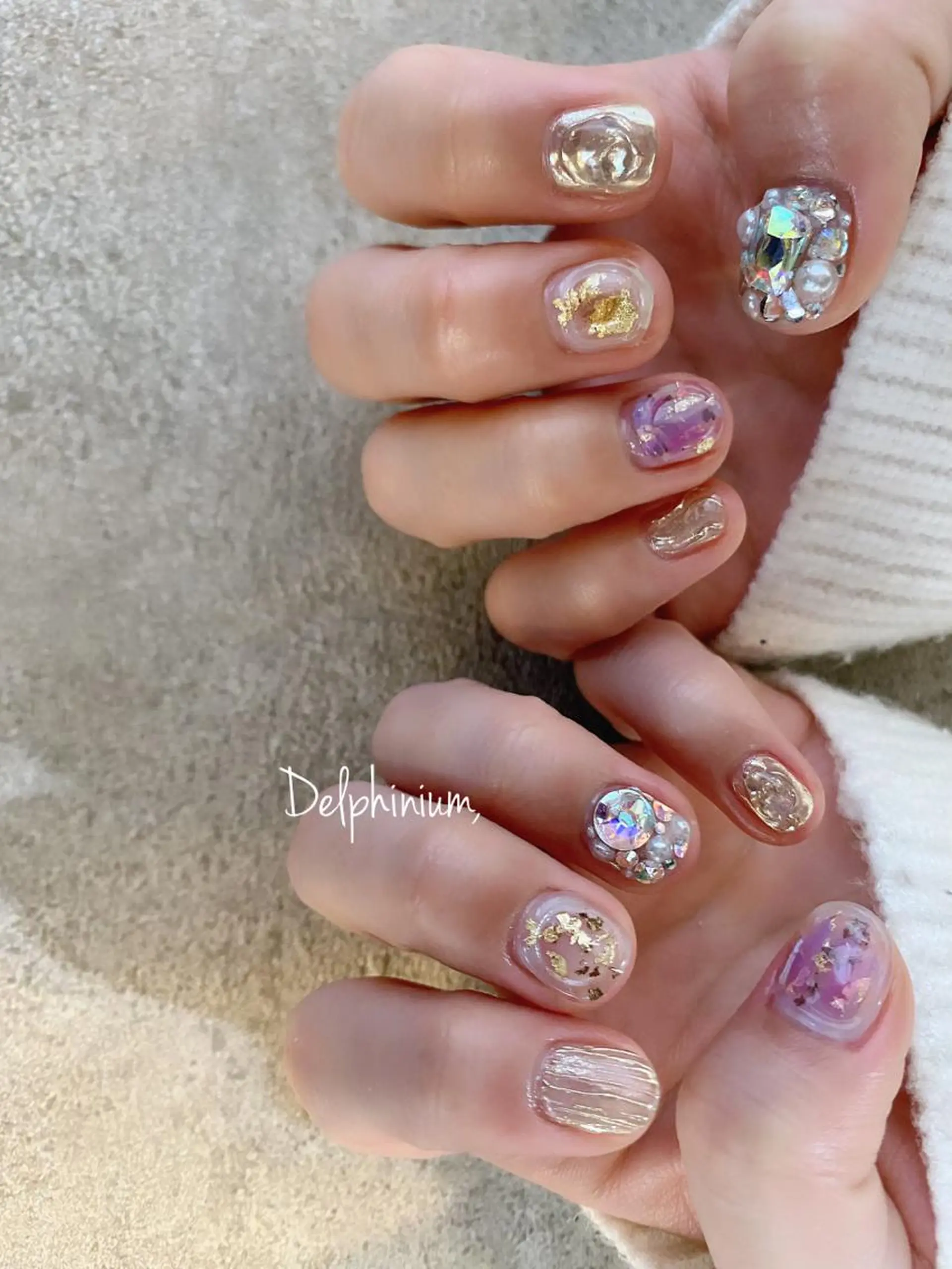 ネイル キラキラネイル ハンドネイル 岡本 友恵のネイルデザイン