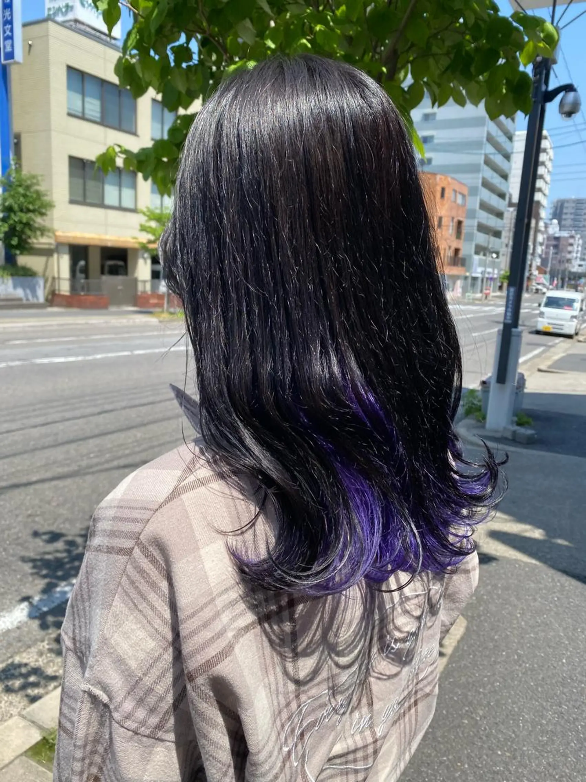 セミロング カラー ブリーチ パープルカラー トリートメント 🍀透明感抜群🍀/ ハイトーンカラーのヘアスタイル