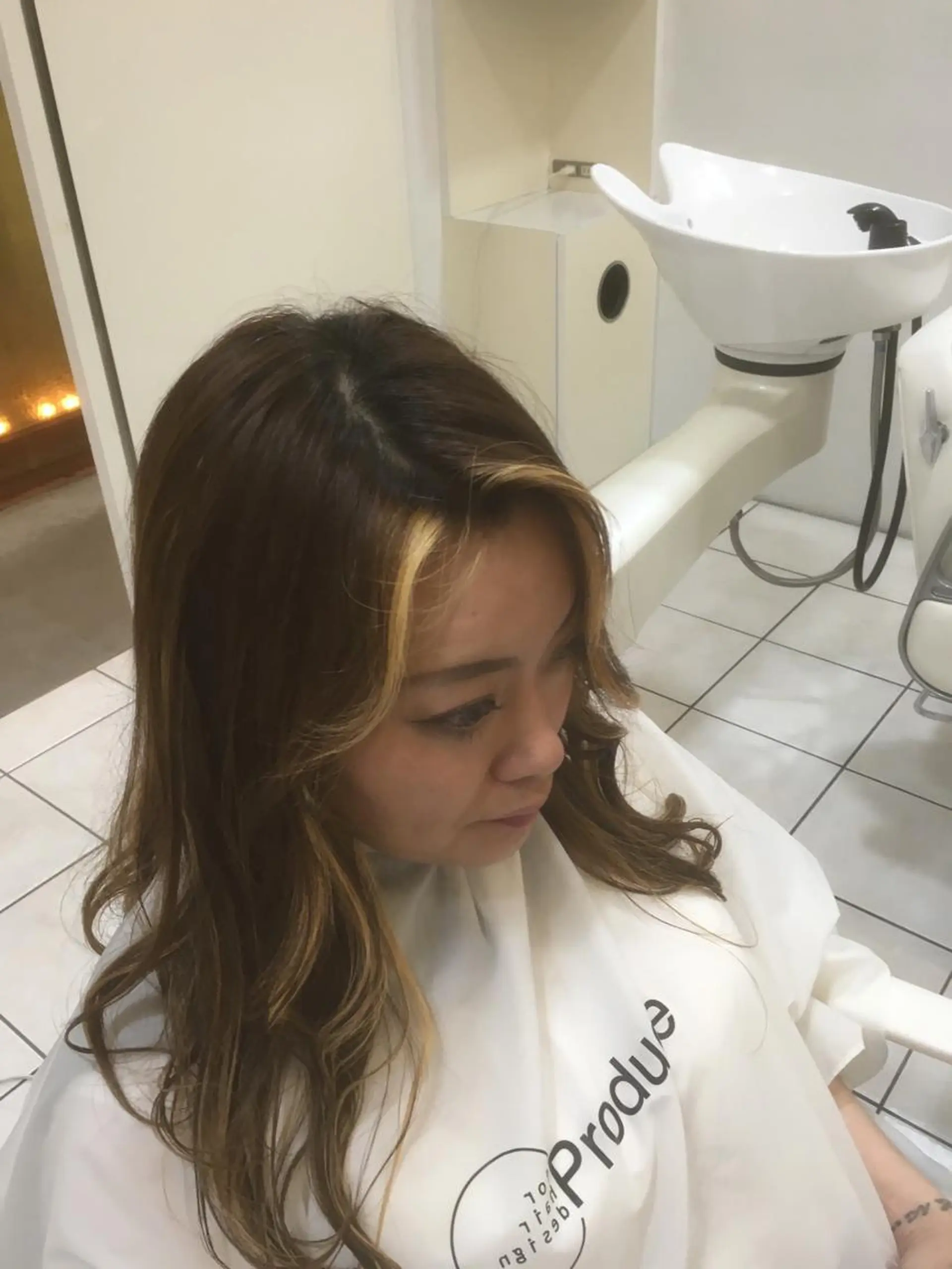 ロング カラー 白髪ぼかしハイライト 柳川拓哉のヘアスタイル