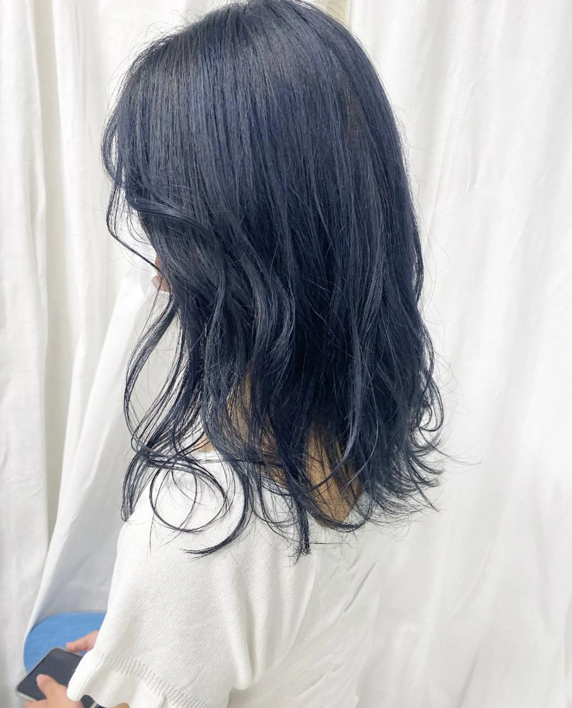 セミロング カラー ブルーカラー ダブルカラー Amelie yunのヘアスタイル