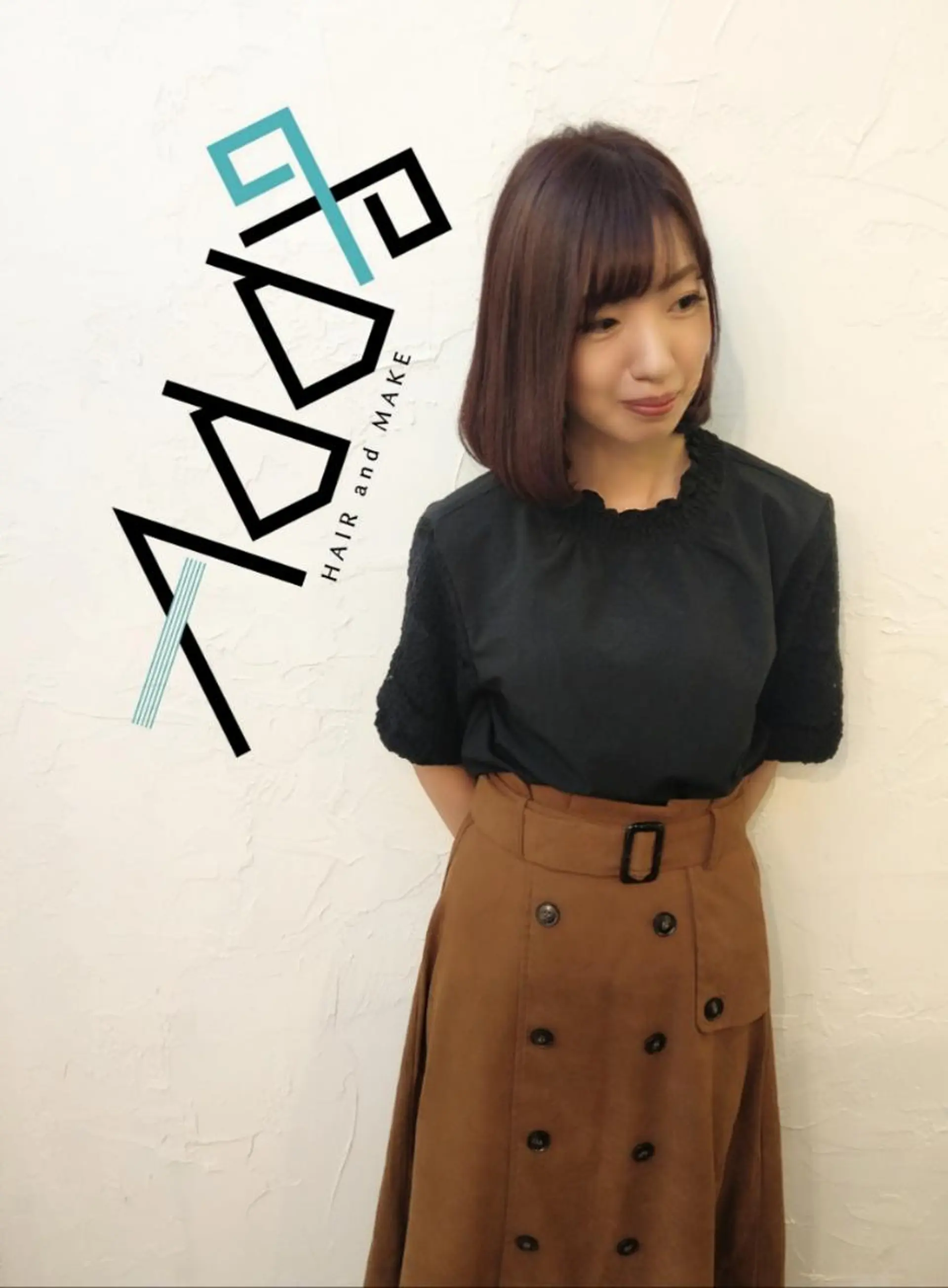 ミディアム カラー パーマ ボブ 伸ばしかけ Add9 柳田健登のヘアスタイル