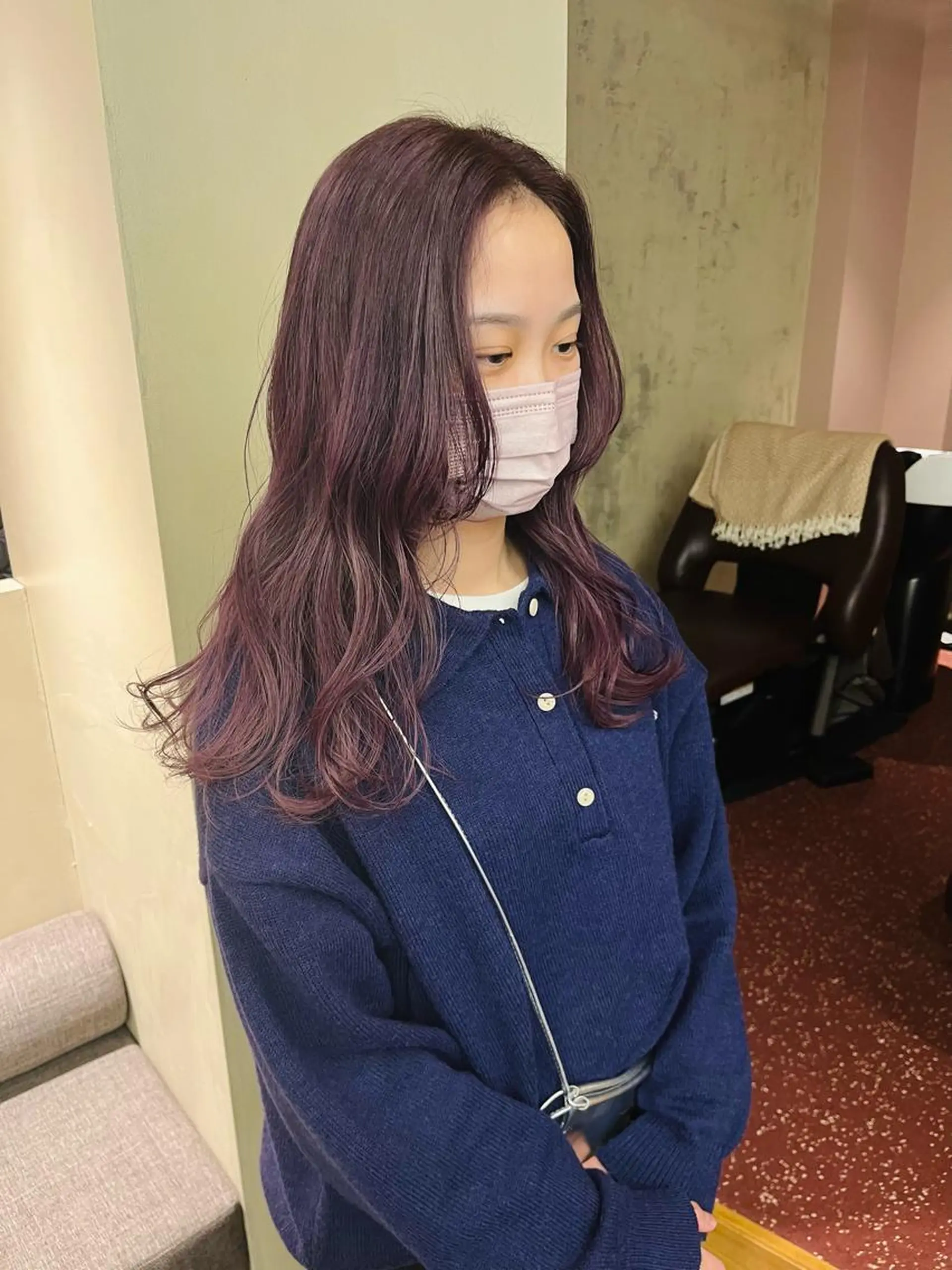 ロング カラー ピンクカラー ピンクパープル パープルカラー 西山 紗耶香🪽 透明感カラー/ボブのヘアスタイル