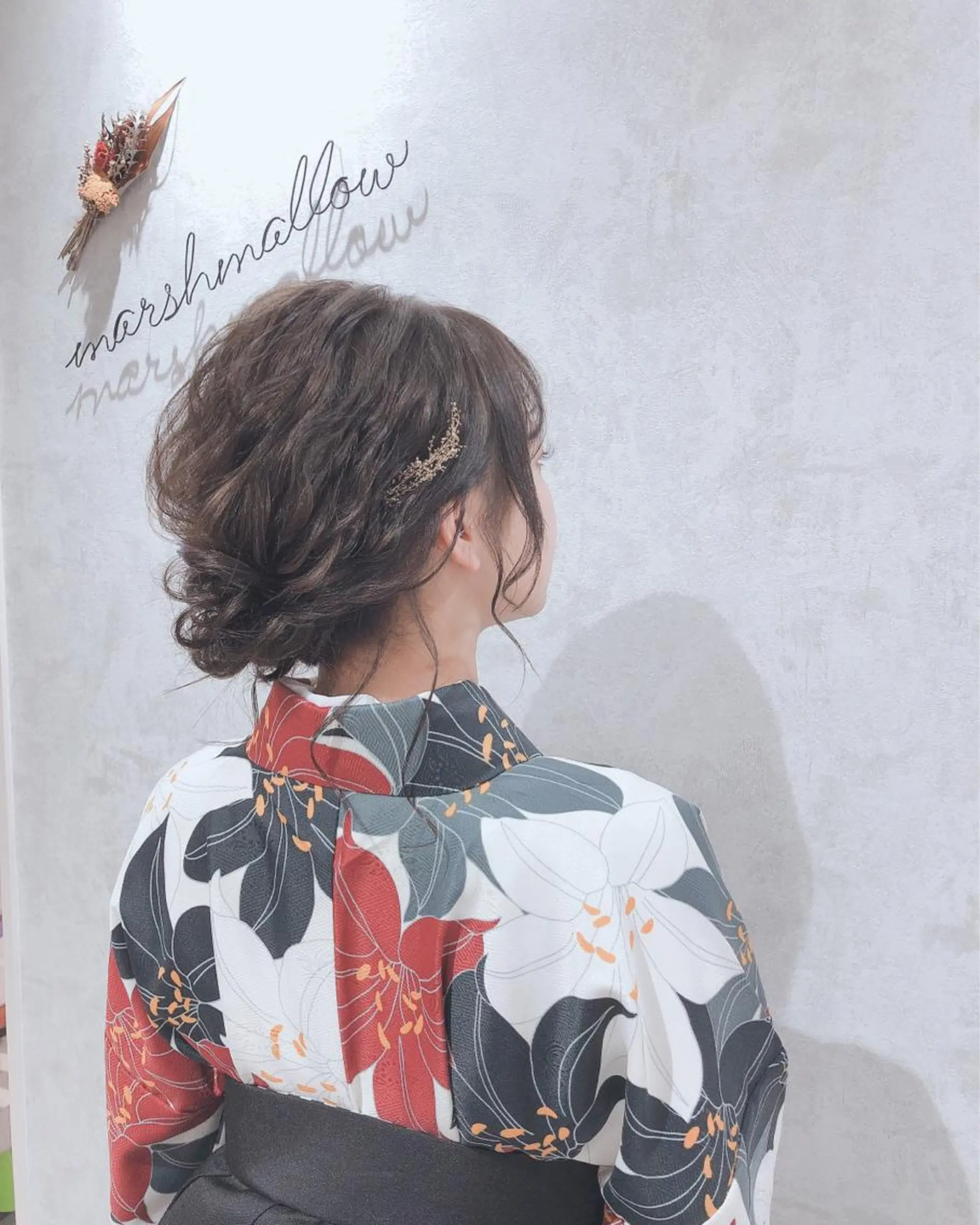 セミロング ヘアアレンジ 着付け Takagi Nanamiのヘアスタイル