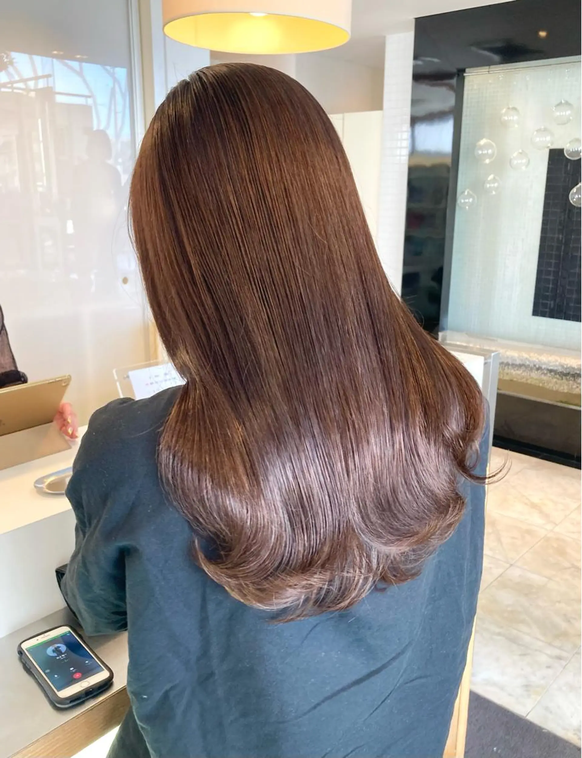 セミロング カット ヘアカラー トリートメント 村本 千優のヘアスタイル