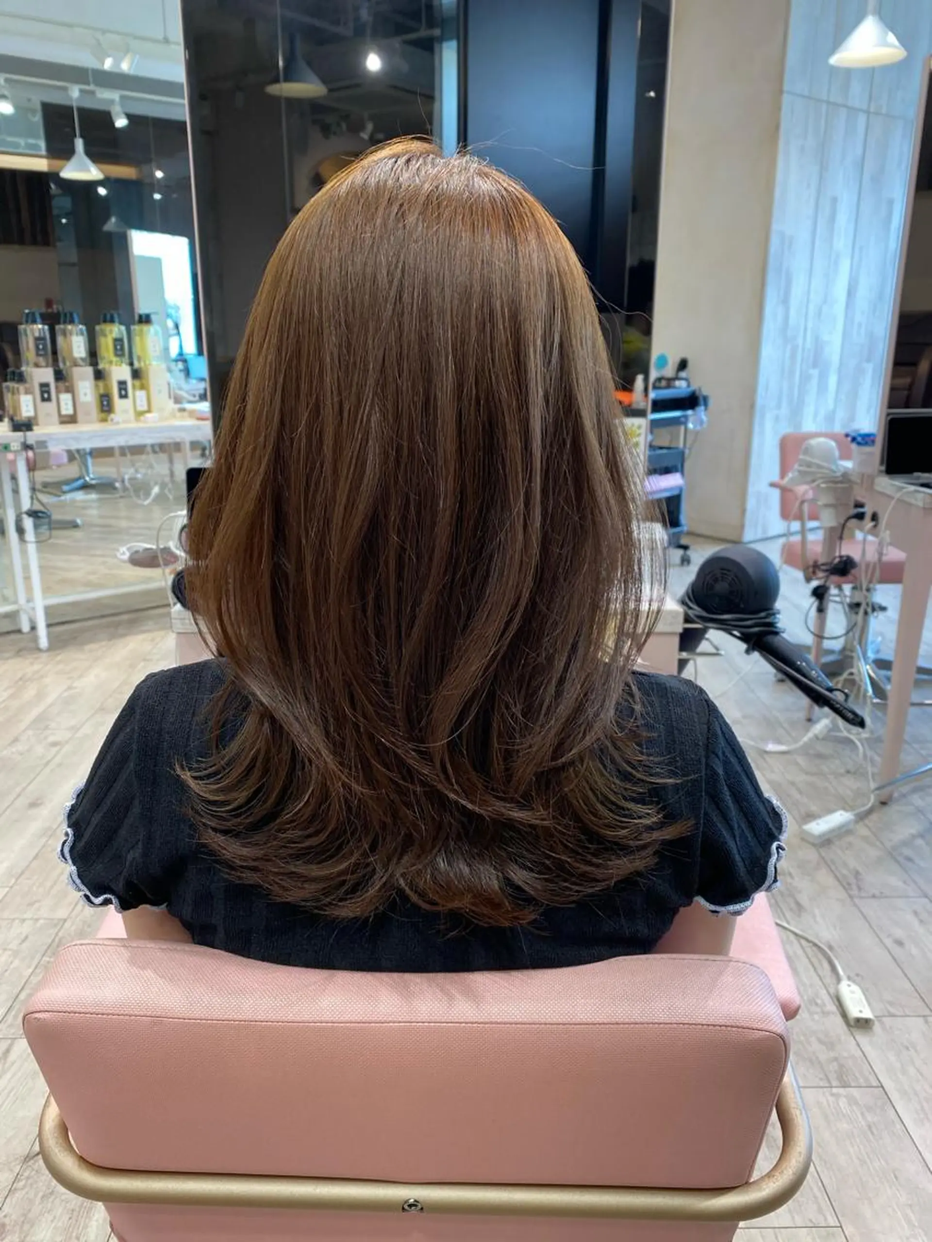 セミロング 顔まわりカット🌟 くびれヘア/寺門遥輝のヘアスタイル