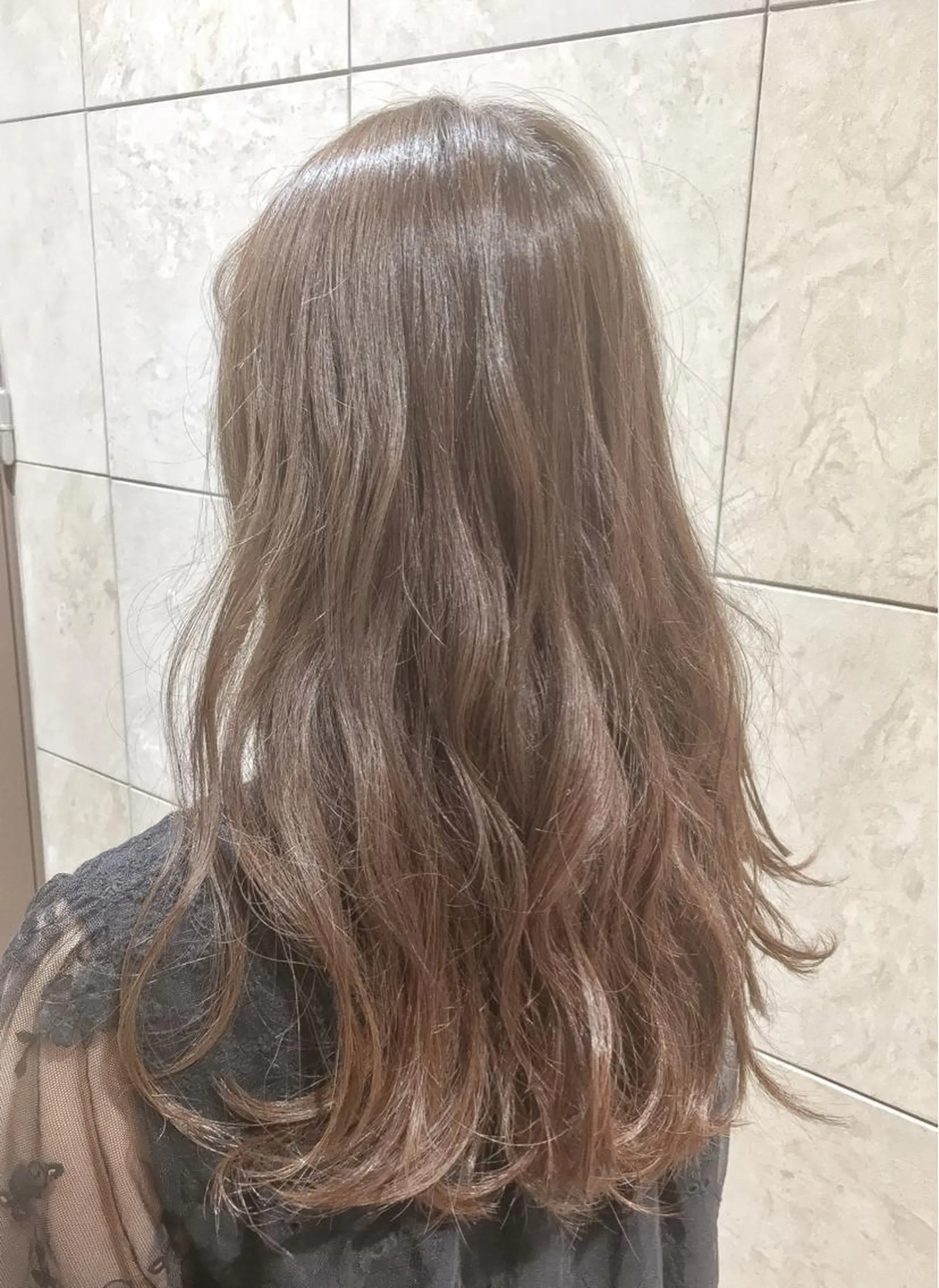 セミロング カラー アッシュ ベージュカラー ノンダメージ髪質改善 カラー💎/KURAのヘアスタイル