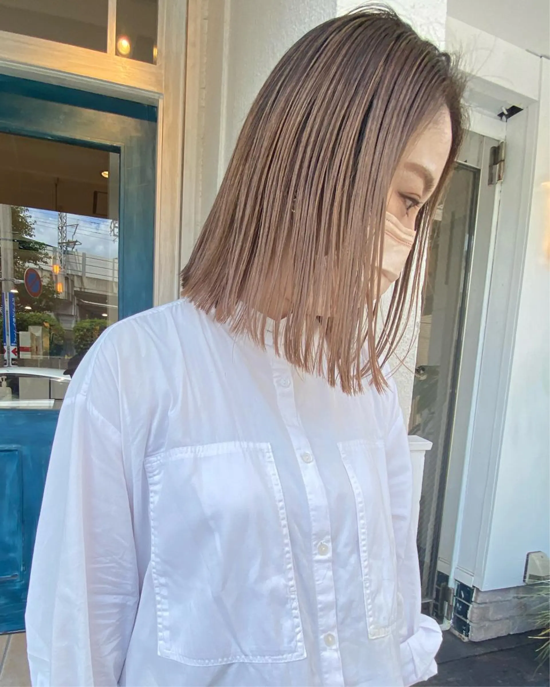 ミディアム ハイライト ヘアカラー Musiiik hairのヘアスタイル