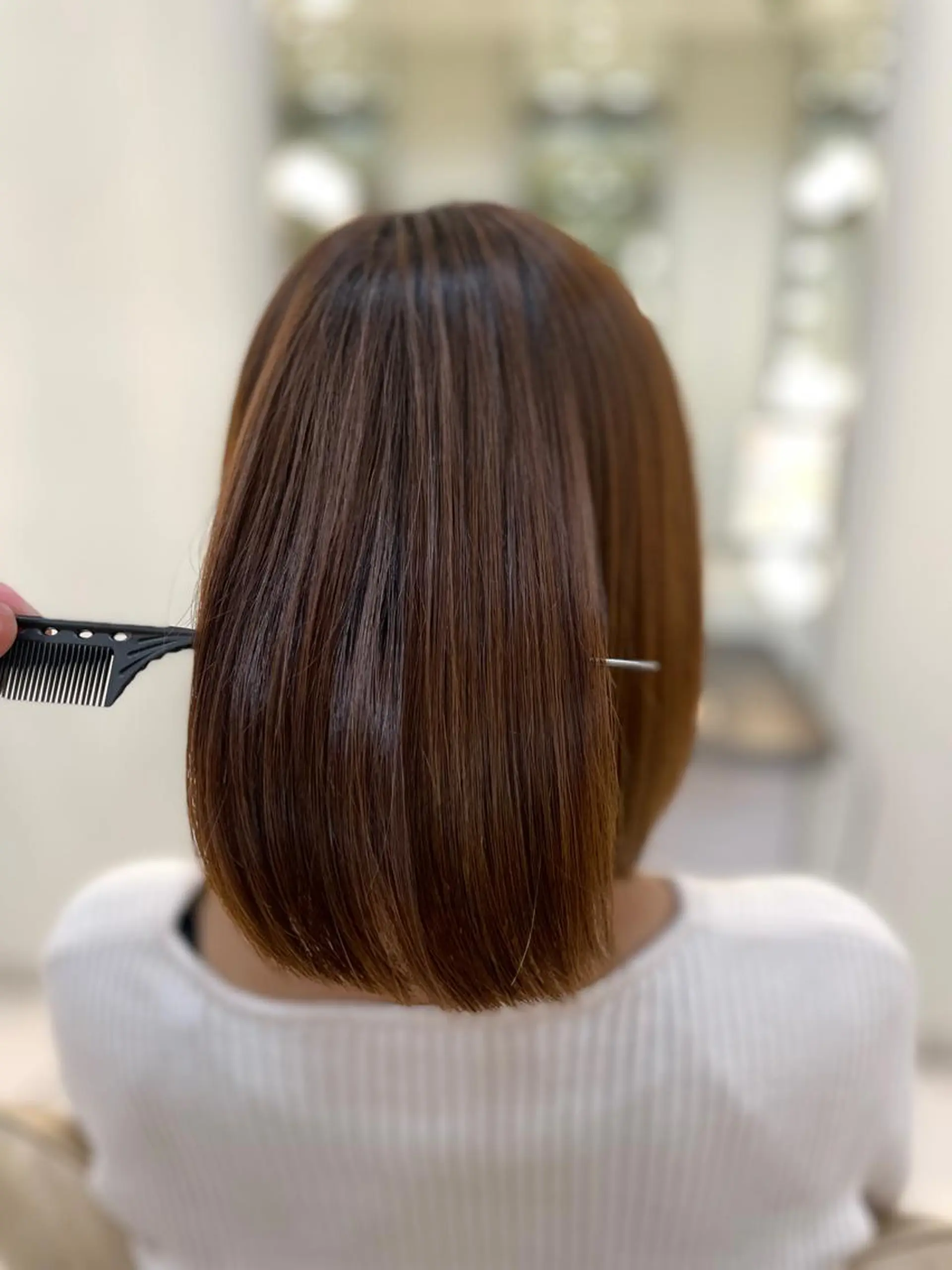 ミディアム ショートボブ ミディアムパーマ ボブ くせ毛 髪質改善 髪質改善専門 YOSHIのヘアスタイル