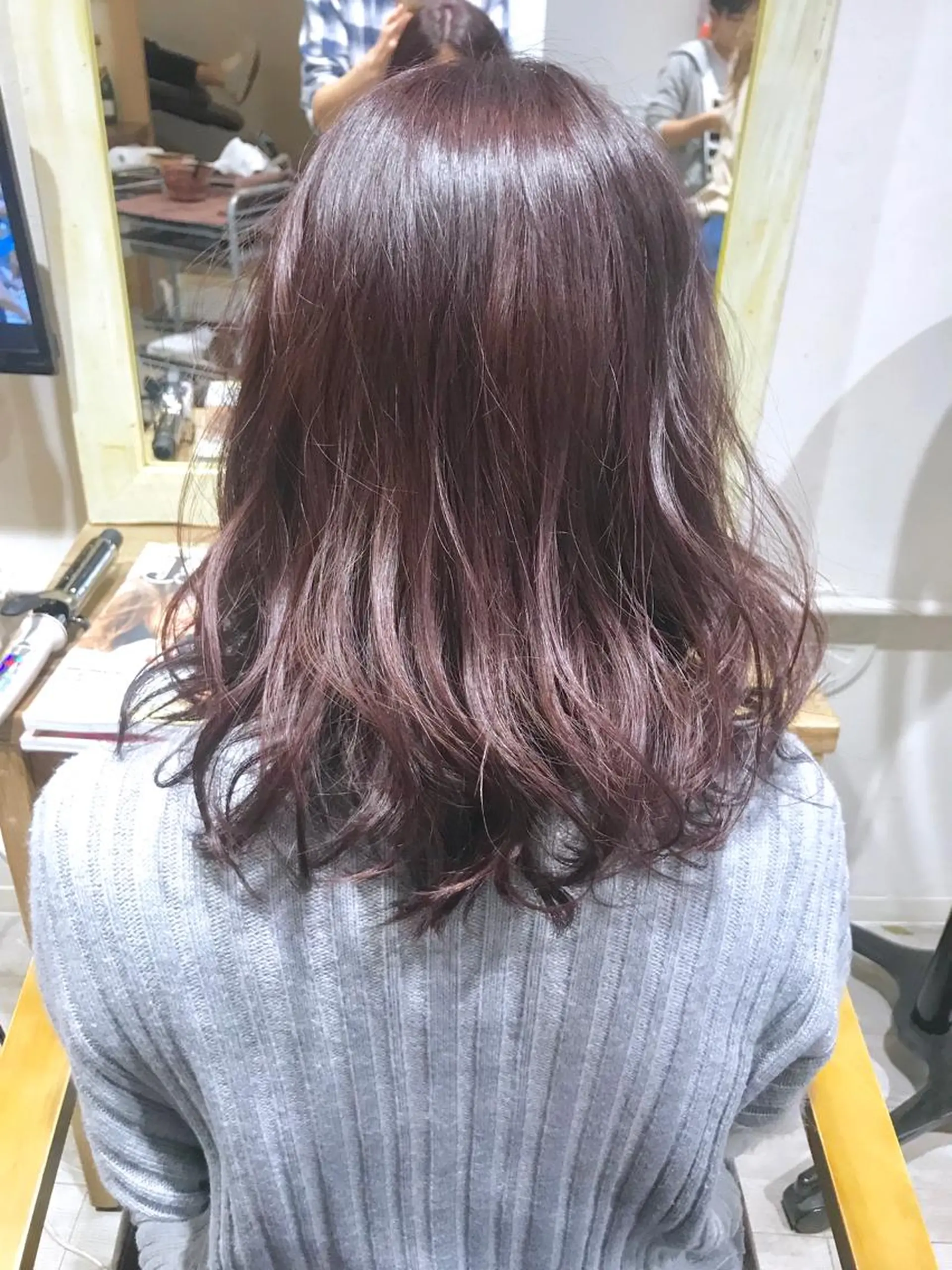 ミディアム カラー パーマ ヘアアレンジ ピンクカラー バイオレットカラー 縮毛矯正/美髪 髪質改善/石田幸輔のヘアスタイル